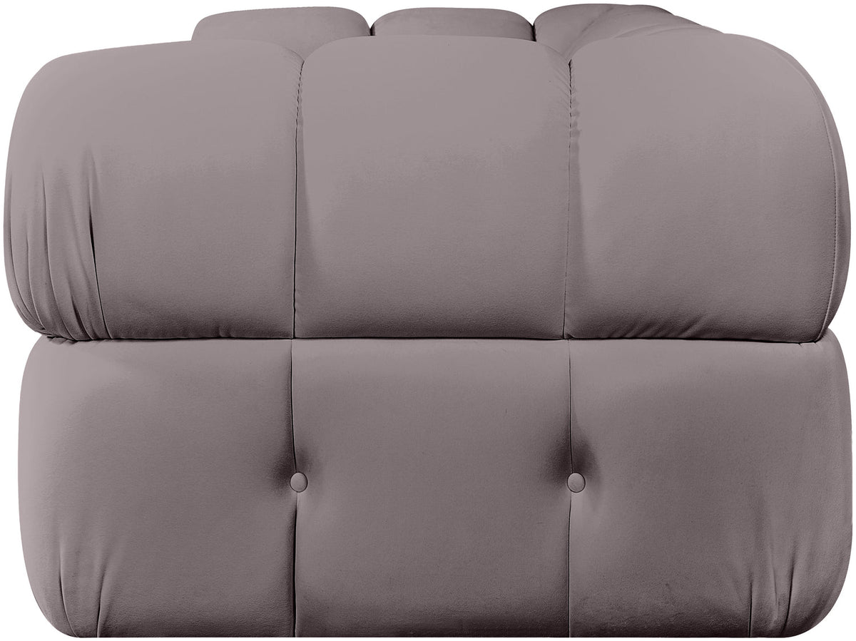 Orin Taupe Velvet Performance Fabric Upholstered 2 Piece Modular Sofa