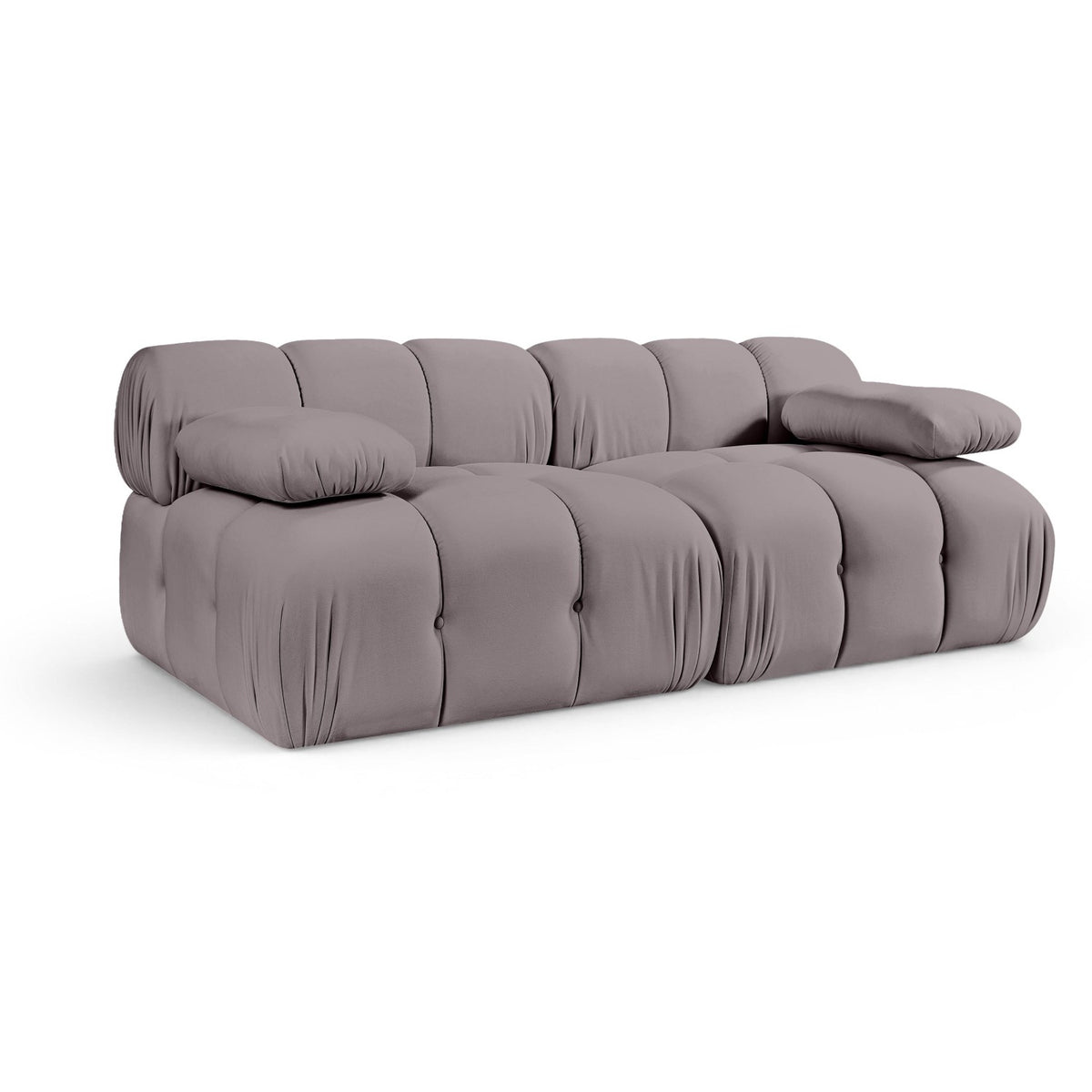 Orin Taupe Velvet Performance Fabric Upholstered 2 pc. Modular Sofa in taupe velvet, 74"W, primary product view