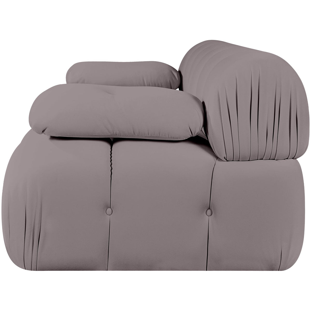 Orin Taupe Velvet Performance Fabric Upholstered 2 Piece Modular Sofa