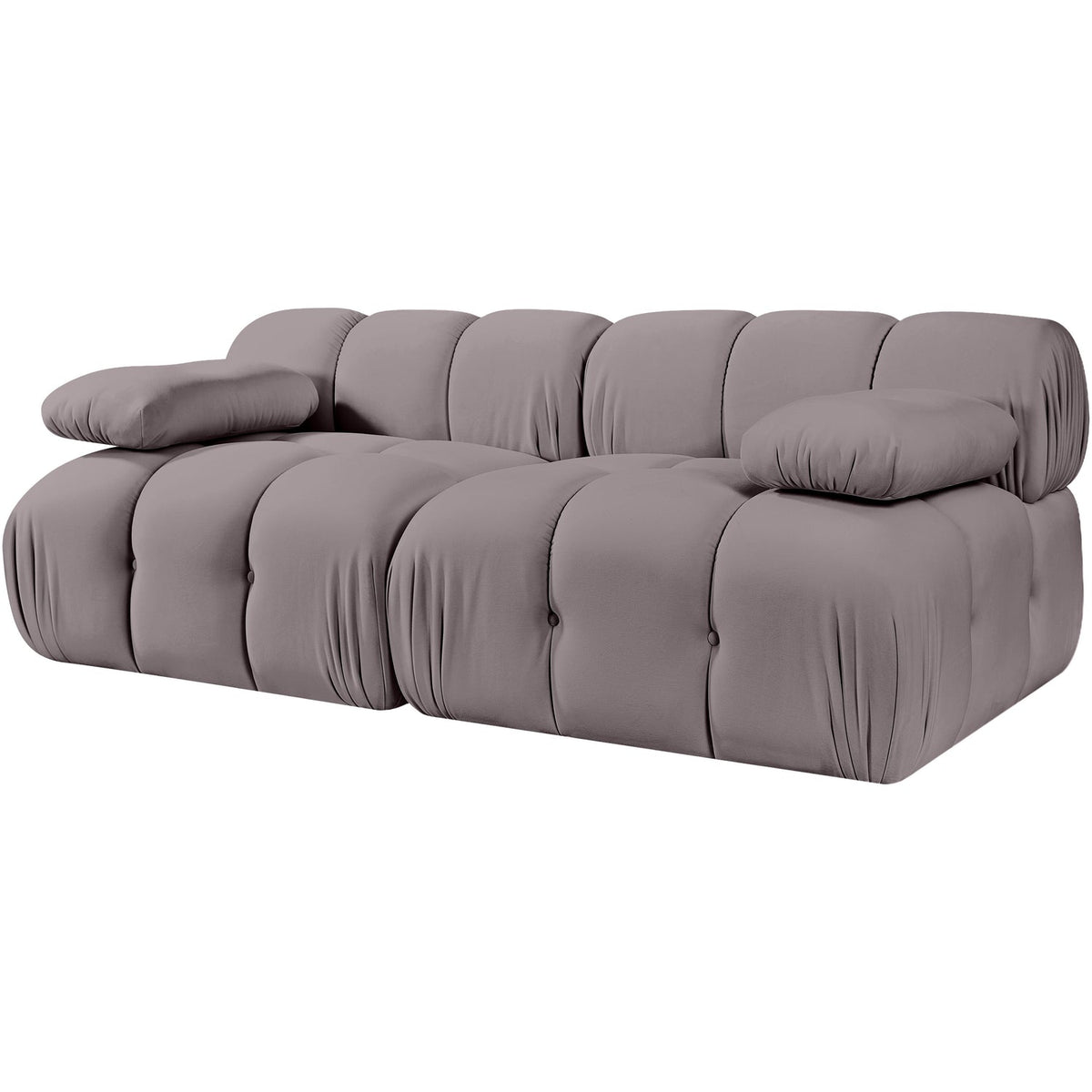 Orin Taupe Velvet Performance Fabric Upholstered 2 Piece Modular Sofa