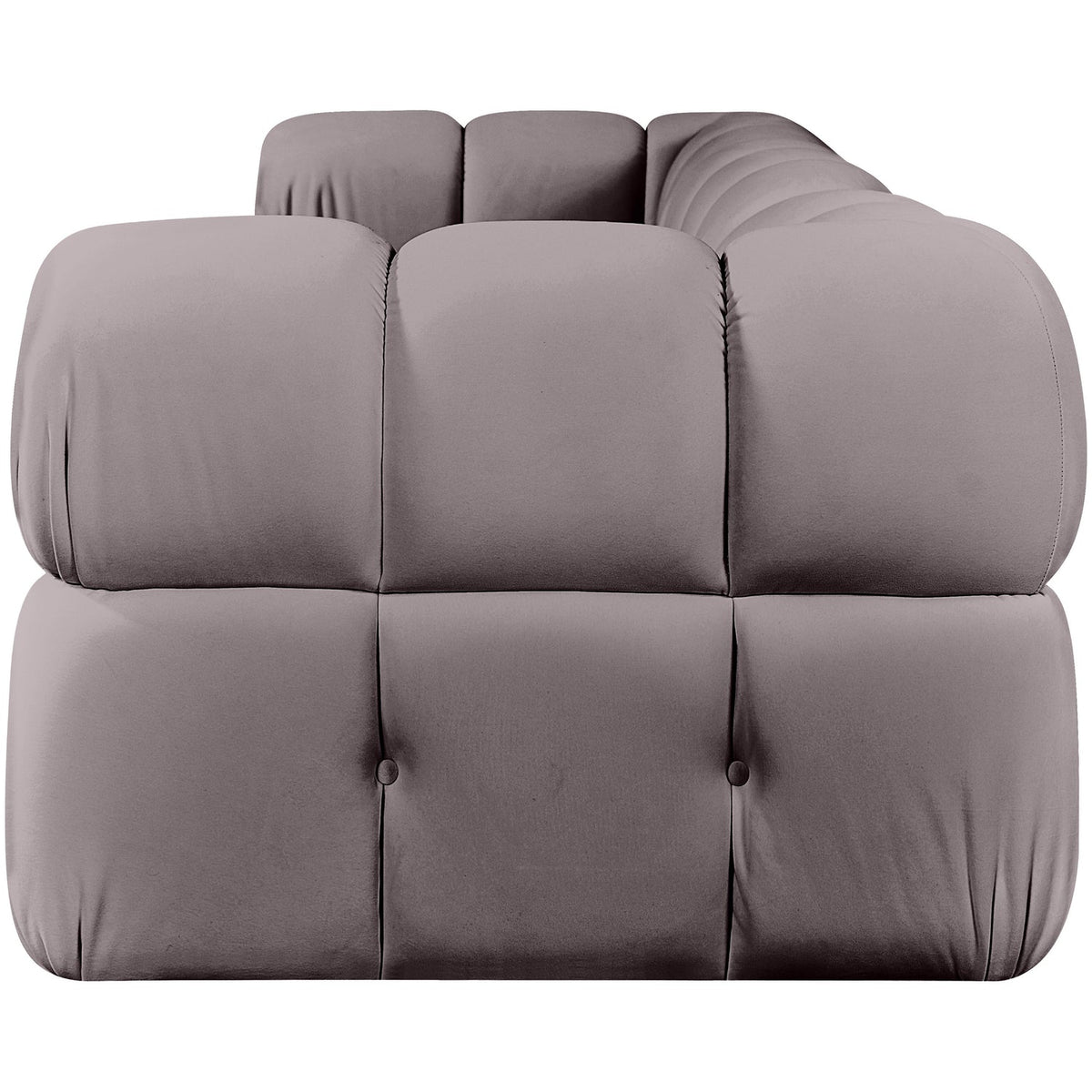 Orin Taupe Velvet Performance Fabric Upholstered 3 Piece Modular Sofa