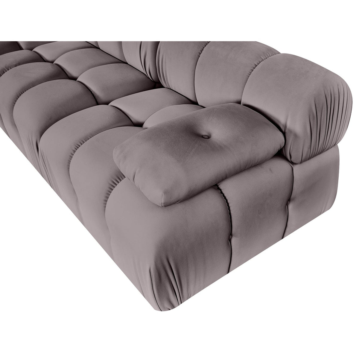 Orin Taupe Velvet Performance Fabric Upholstered 3 Piece Modular Sofa