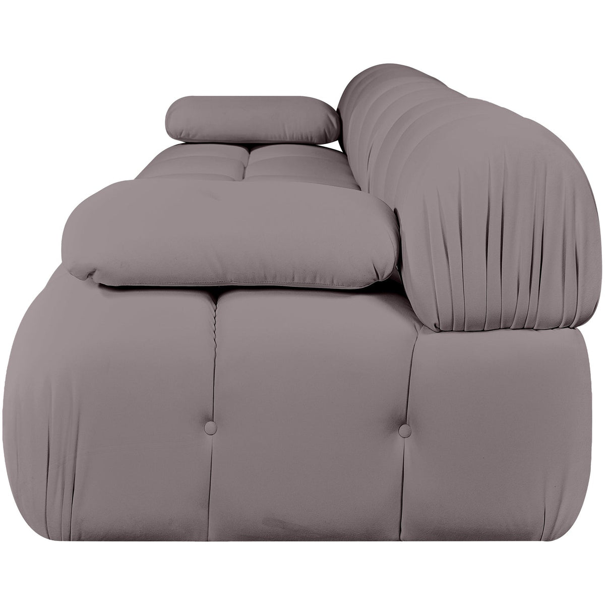 Orin Taupe Velvet Performance Fabric Upholstered 3 Piece Modular Sofa