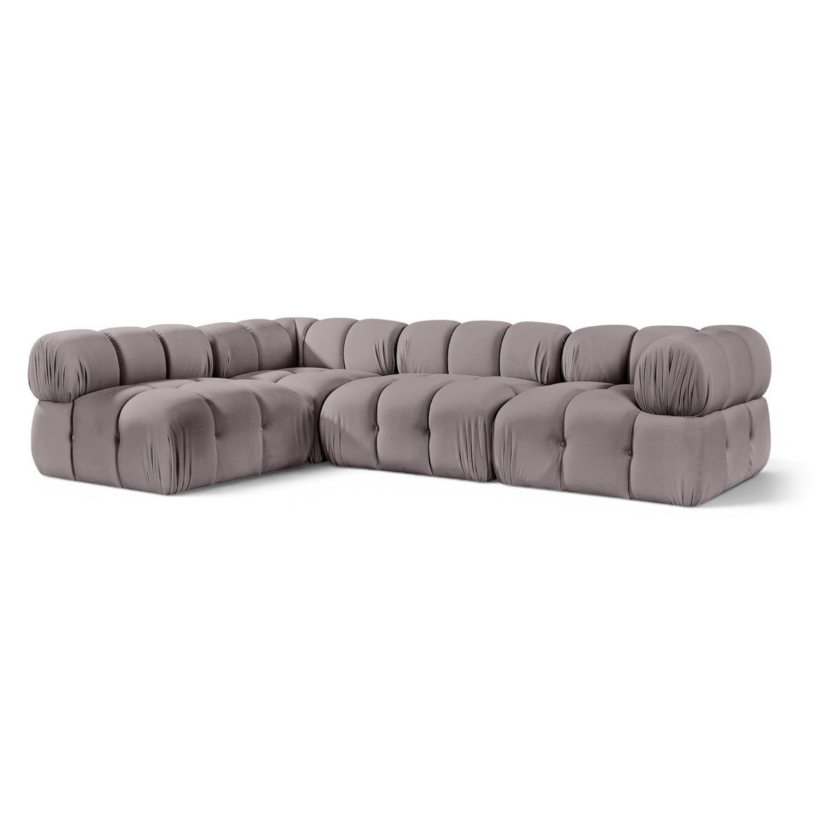 Orin Taupe Velvet Performance Fabric Upholstered 4 pc. Modular Sectional in taupe velvet, 111x74", primary product view
