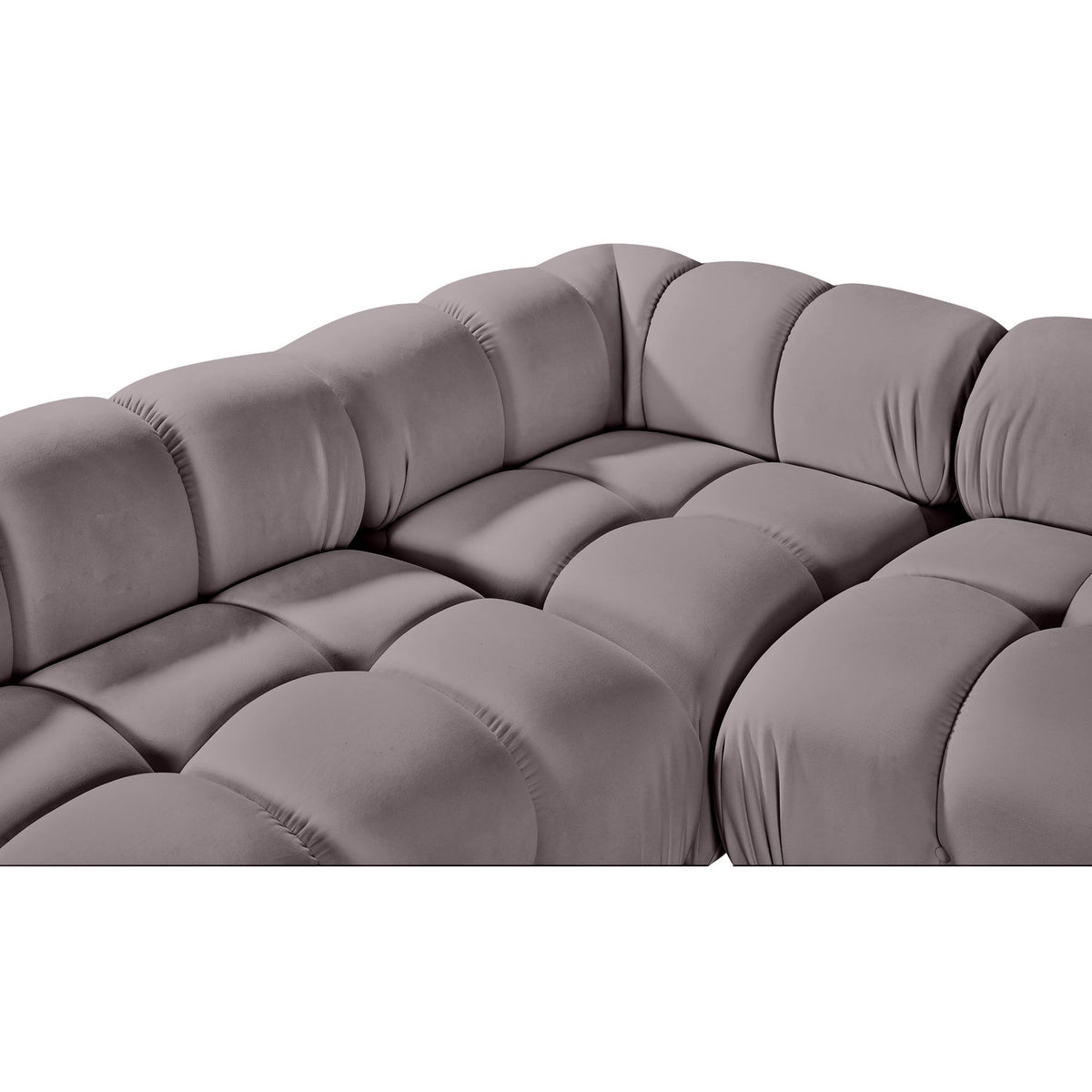 Orin Taupe Velvet Performance Fabric Upholstered 4 Piece Modular Sectional Sofa
