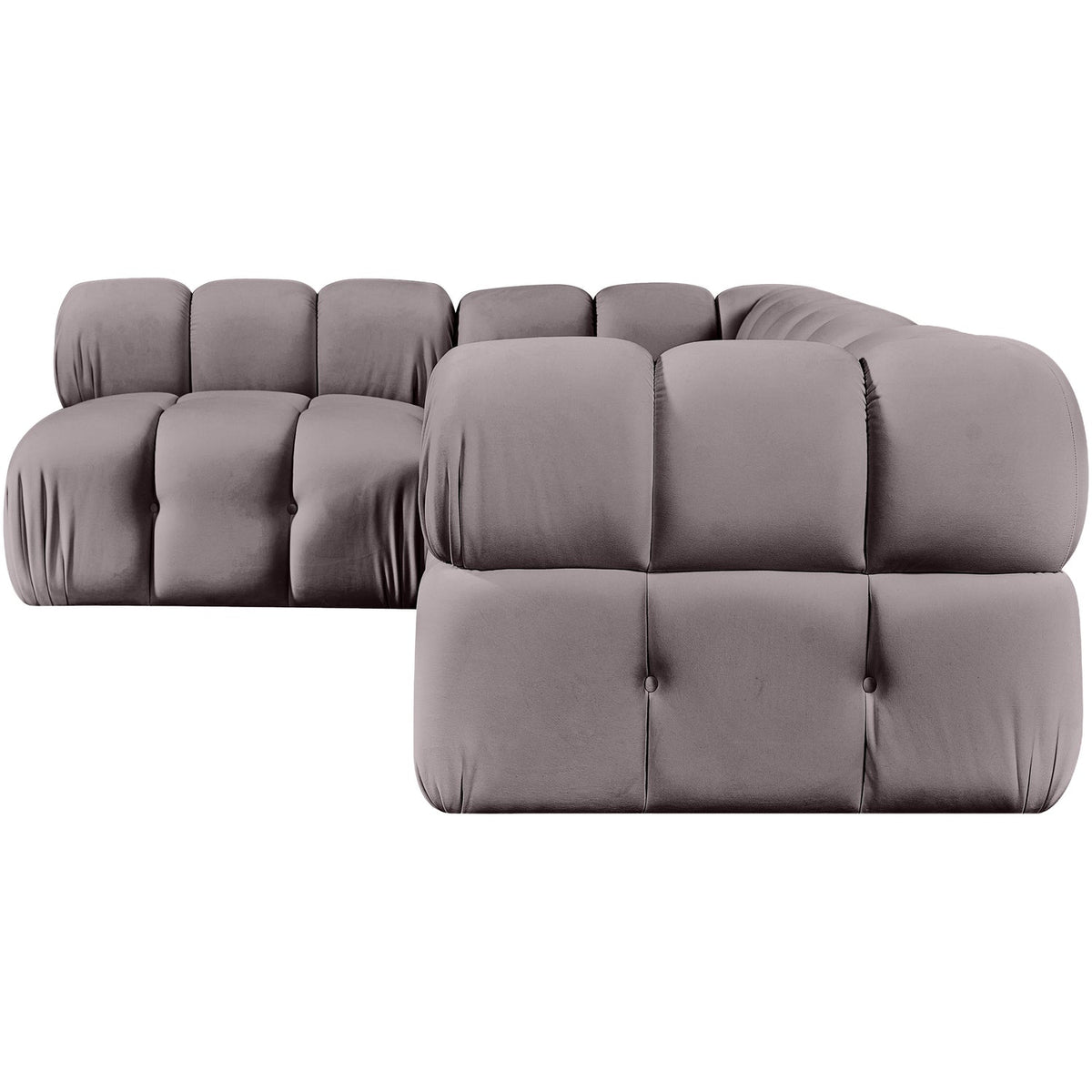 Orin Taupe Velvet Performance Fabric Upholstered 4 Piece Modular Sectional Sofa