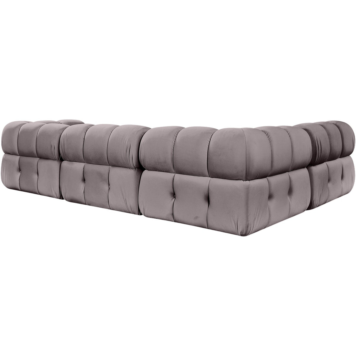 Orin Taupe Velvet Performance Fabric Upholstered 4 Piece Modular Sectional Sofa