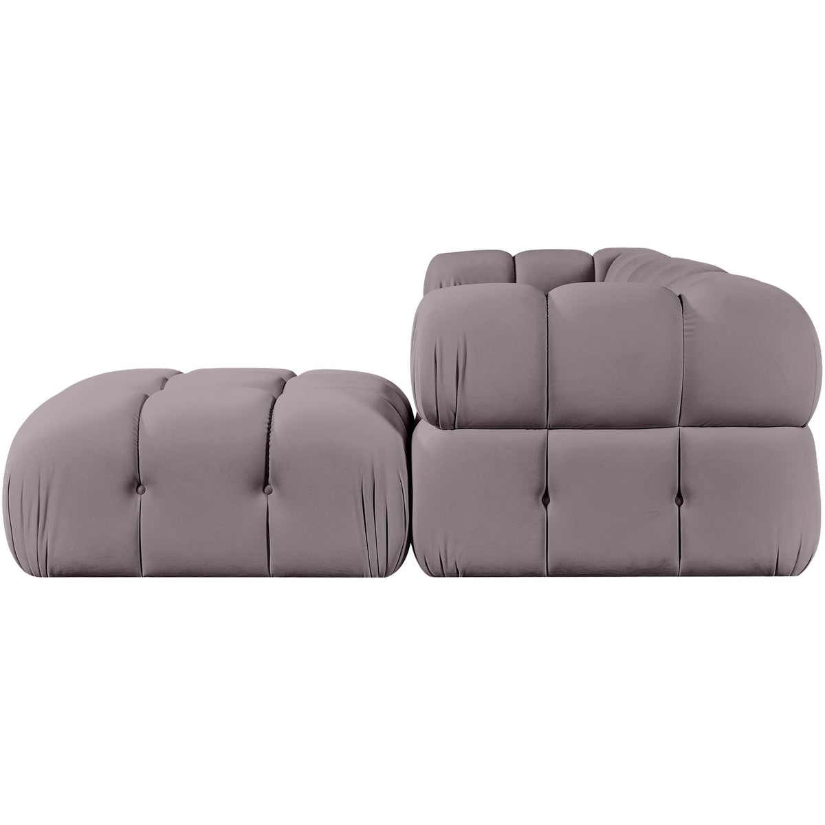Orin Taupe Velvet Performance Fabric Upholstered 4 Piece Modular Sectional Sofa