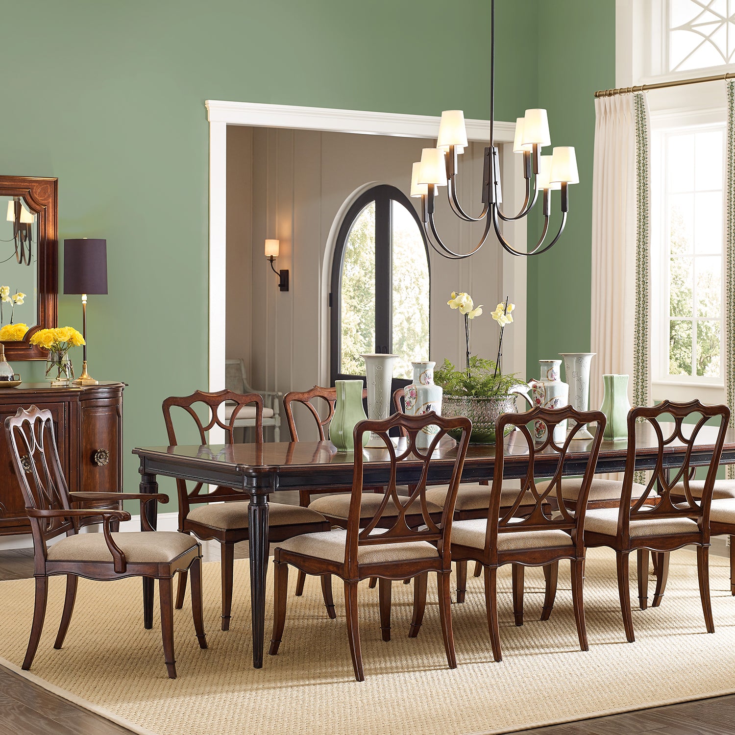 Hooker Furniture Charleston Upholstered Seat Arm Chair Set of 2