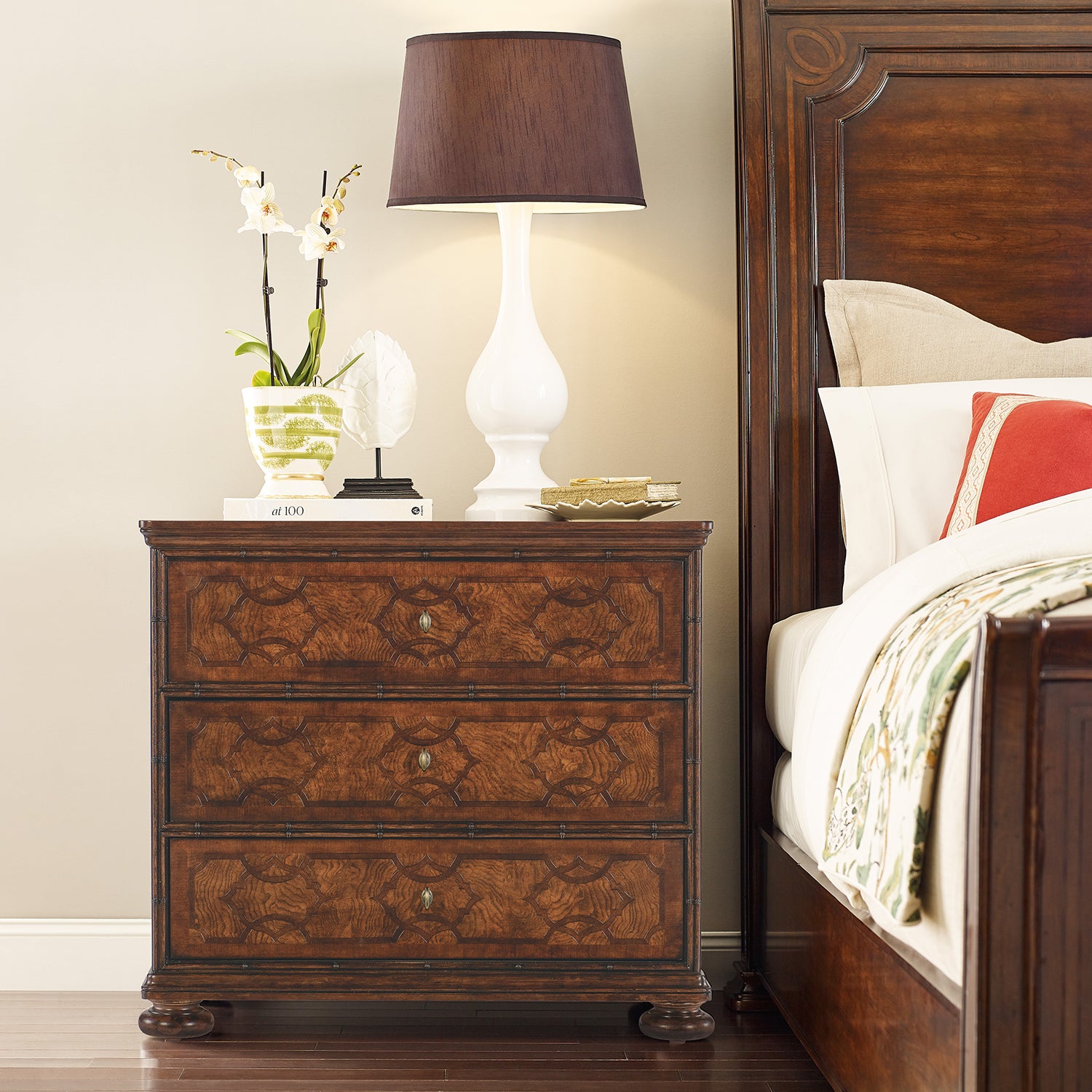 Hooker Furniture Charleston Three-Drawer Cherry Nightstand