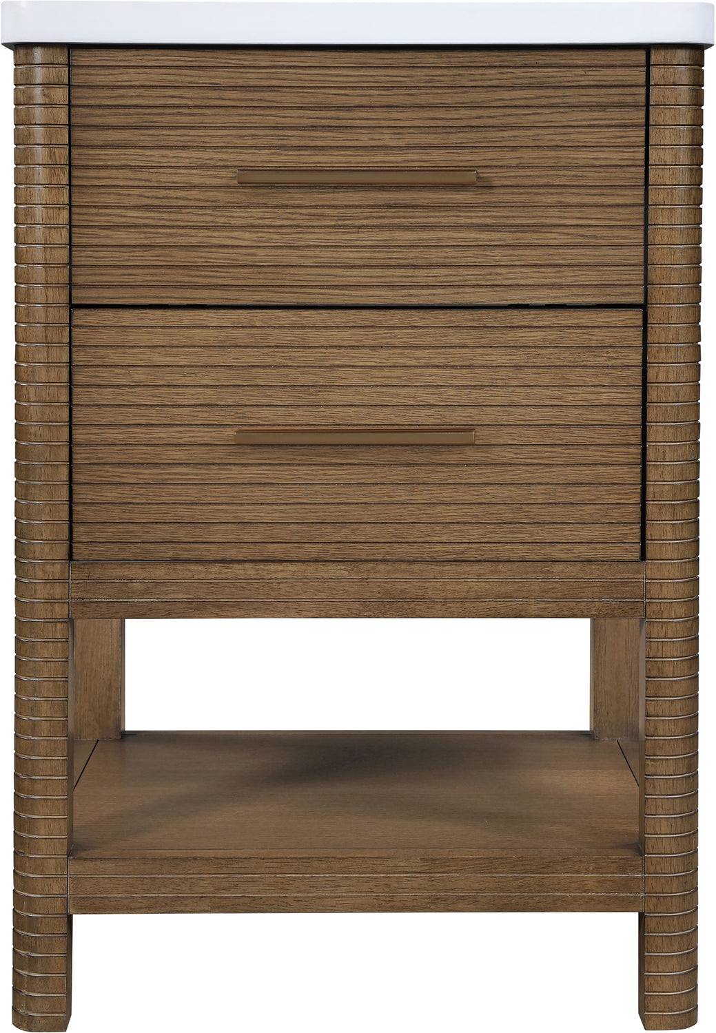 Oakwell 24in Brown Engineered Stone And Solid Wood Bathroom Vanity