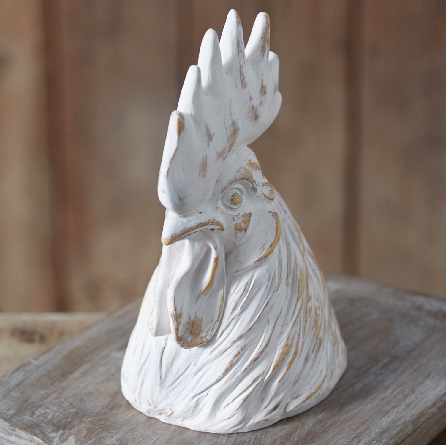 Rooster Head Sculpture