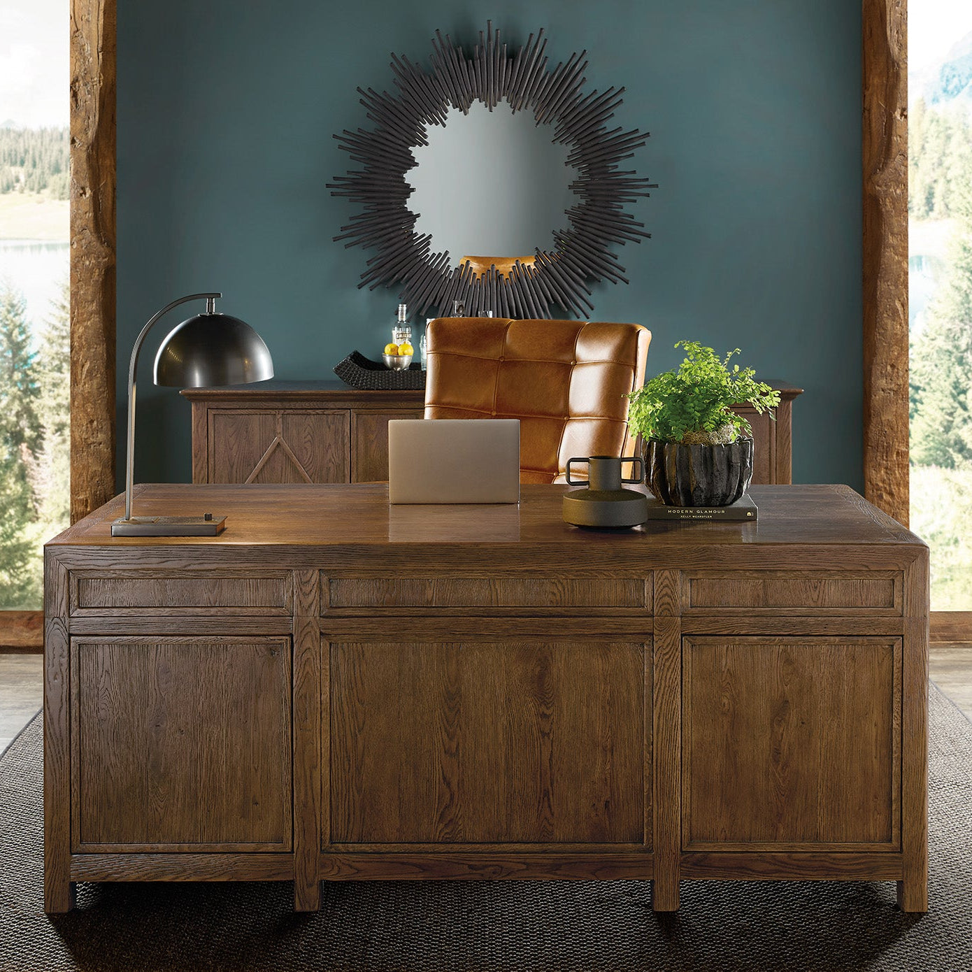 Hooker Furniture Home Office Driftwood Executive Desk