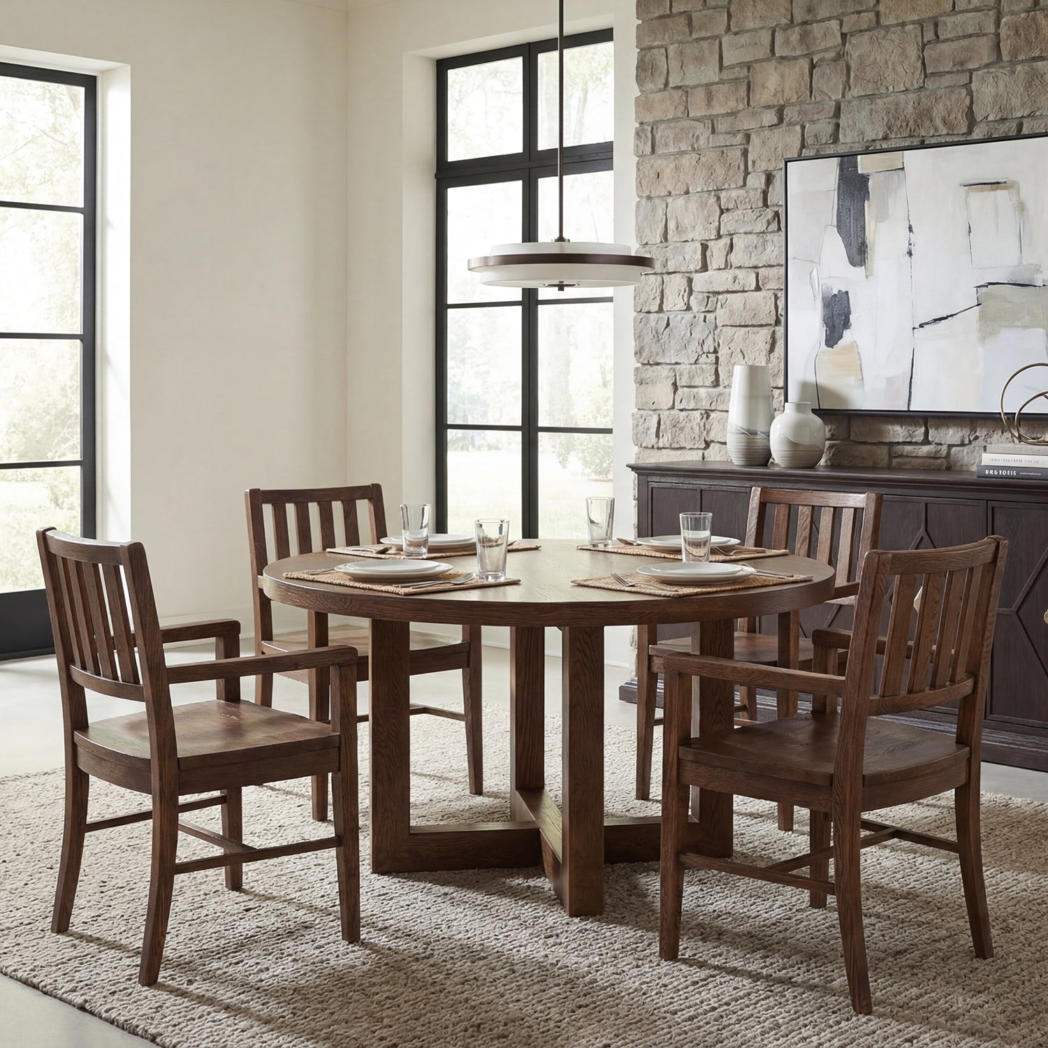 Hooker Furniture Driftwood Splatback Arm Chair Set of 2