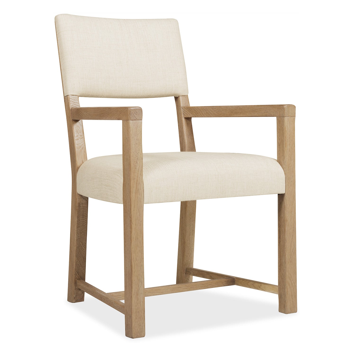 Side profile of the Driftwood Buckboard Upholstered Open Arm Chair Set of 2 showing its silhouette and proportions