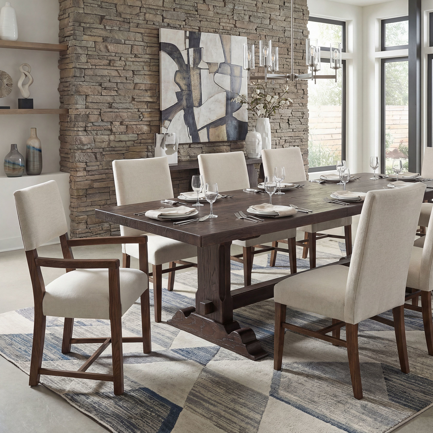 Hooker Furniture Driftwood Upholstered Arm Chair Set of 2