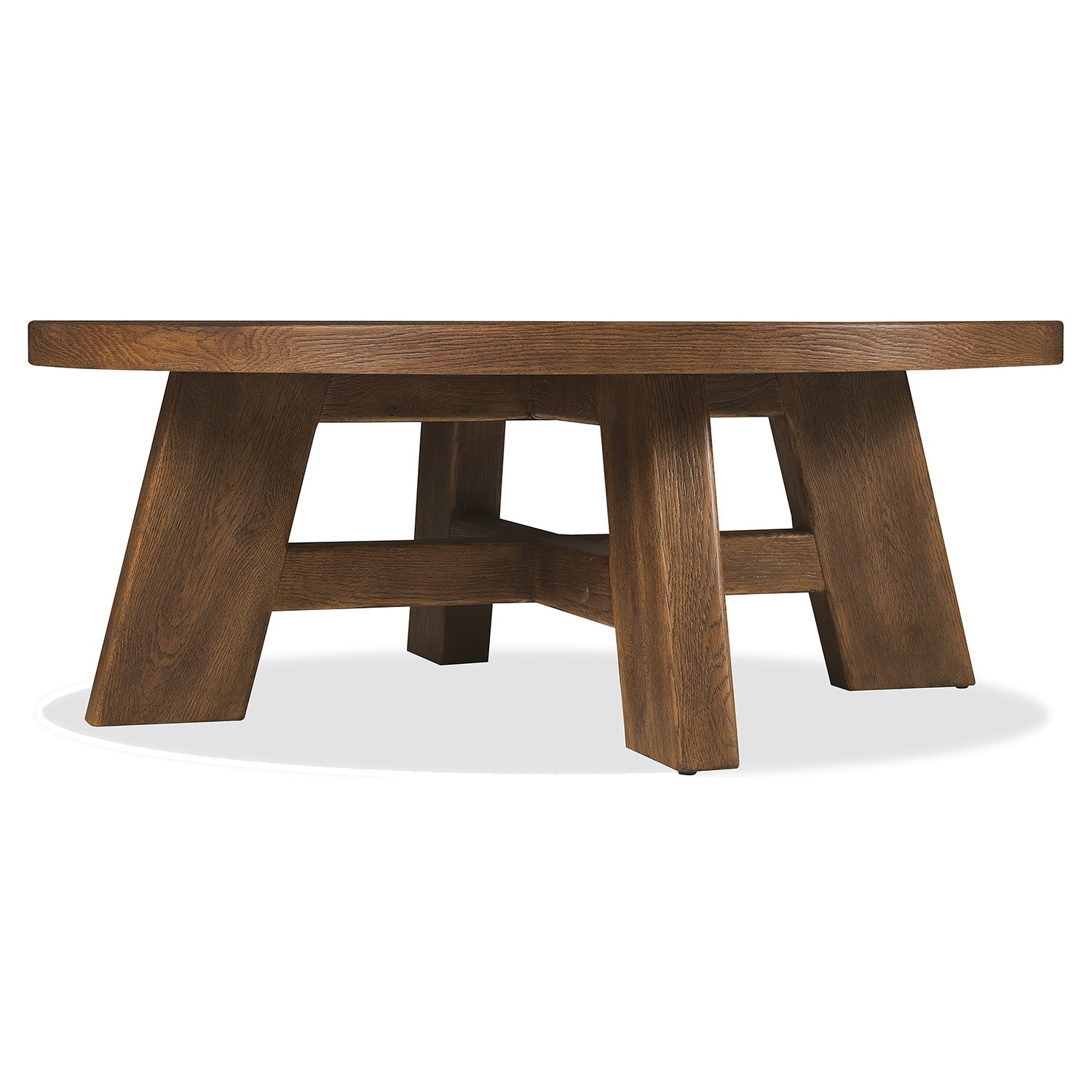 Hooker Furniture Driftwood Worn Saddle Round Cocktail Table