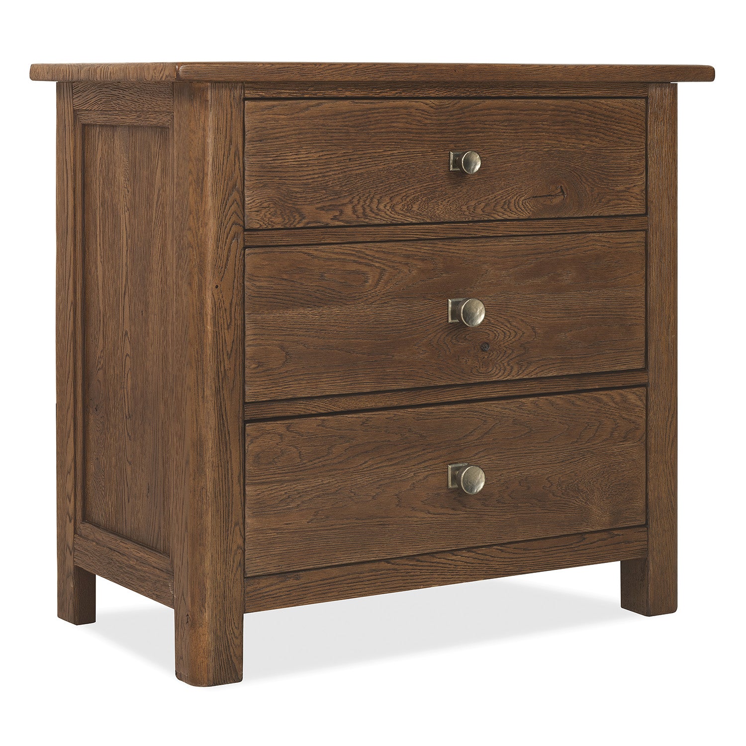 Hooker Furniture Driftwood Word Saddle Three-Drawer Nightstand