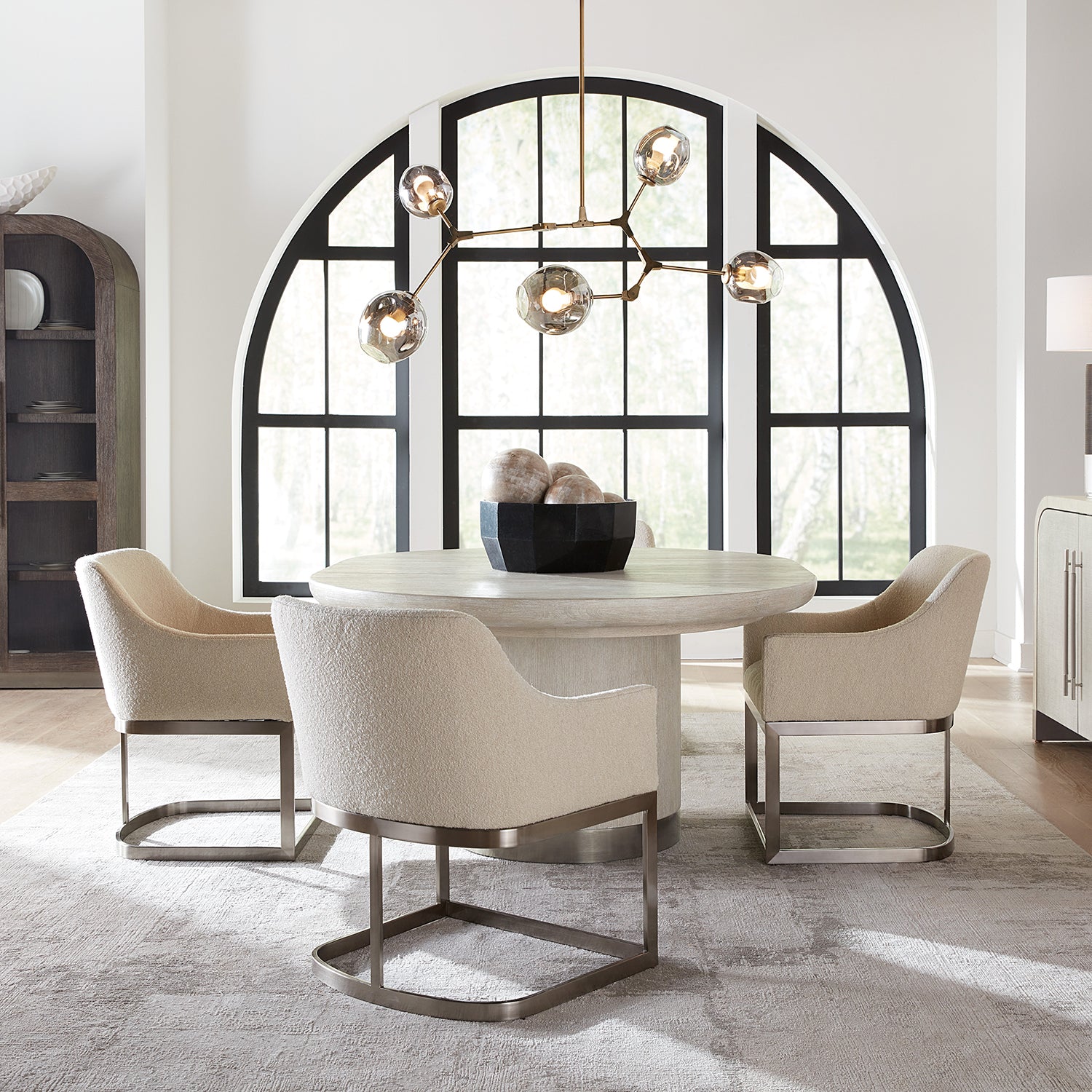 Hooker Furniture Modern Mood Upholstered Arm Chair with Metal Base Set of 2