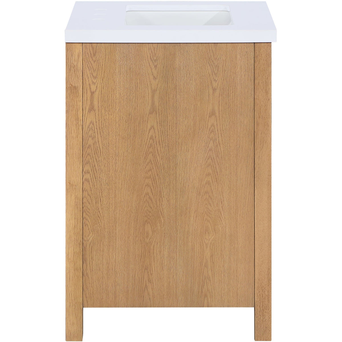 Soren 24in Natural Engineered Stone Cane And Solid Wood Bathroom Vanity
