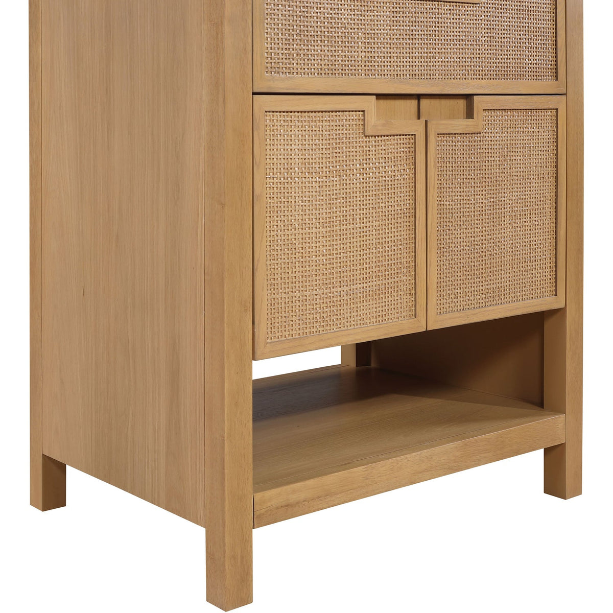 Soren 30in Natural Engineered Stone Cane And Solid Wood Bathroom Vanity