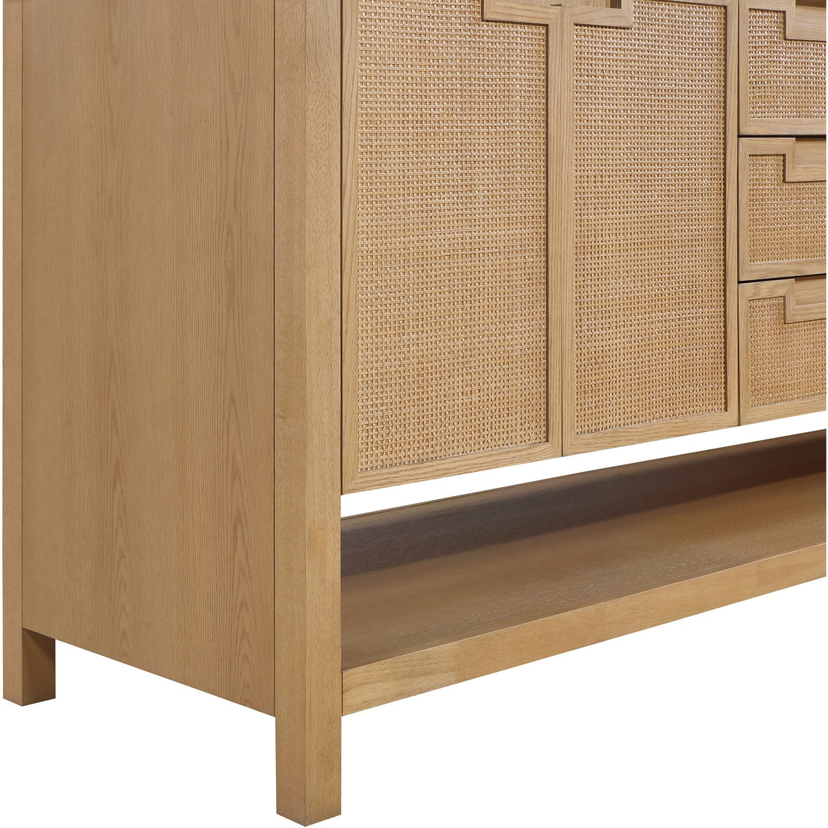 Soren 72in Natural Engineered Stone Cane And Solid Wood Bathroom Vanity