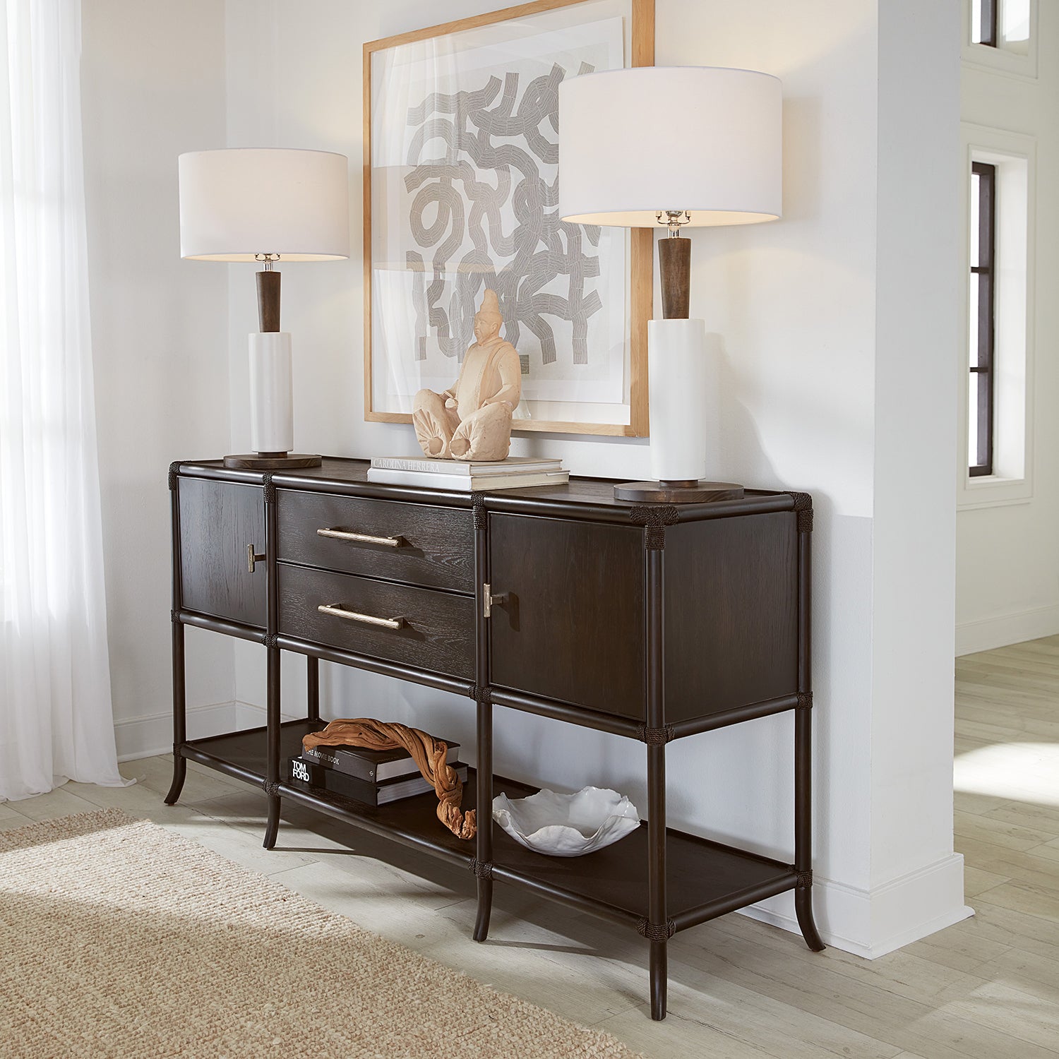 Hooker Furniture Retreat Pole Rattan Sideboard