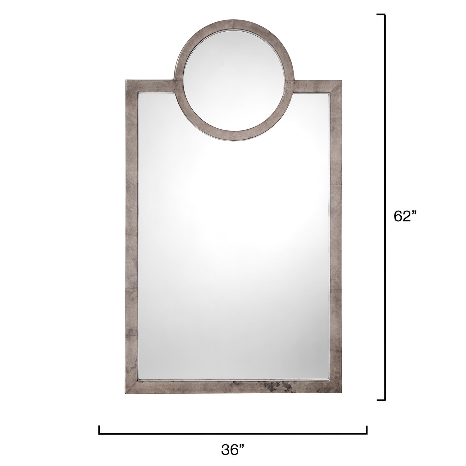 Jamie Young Keystone Dove Ash Grey Vellum Wall Mirror
