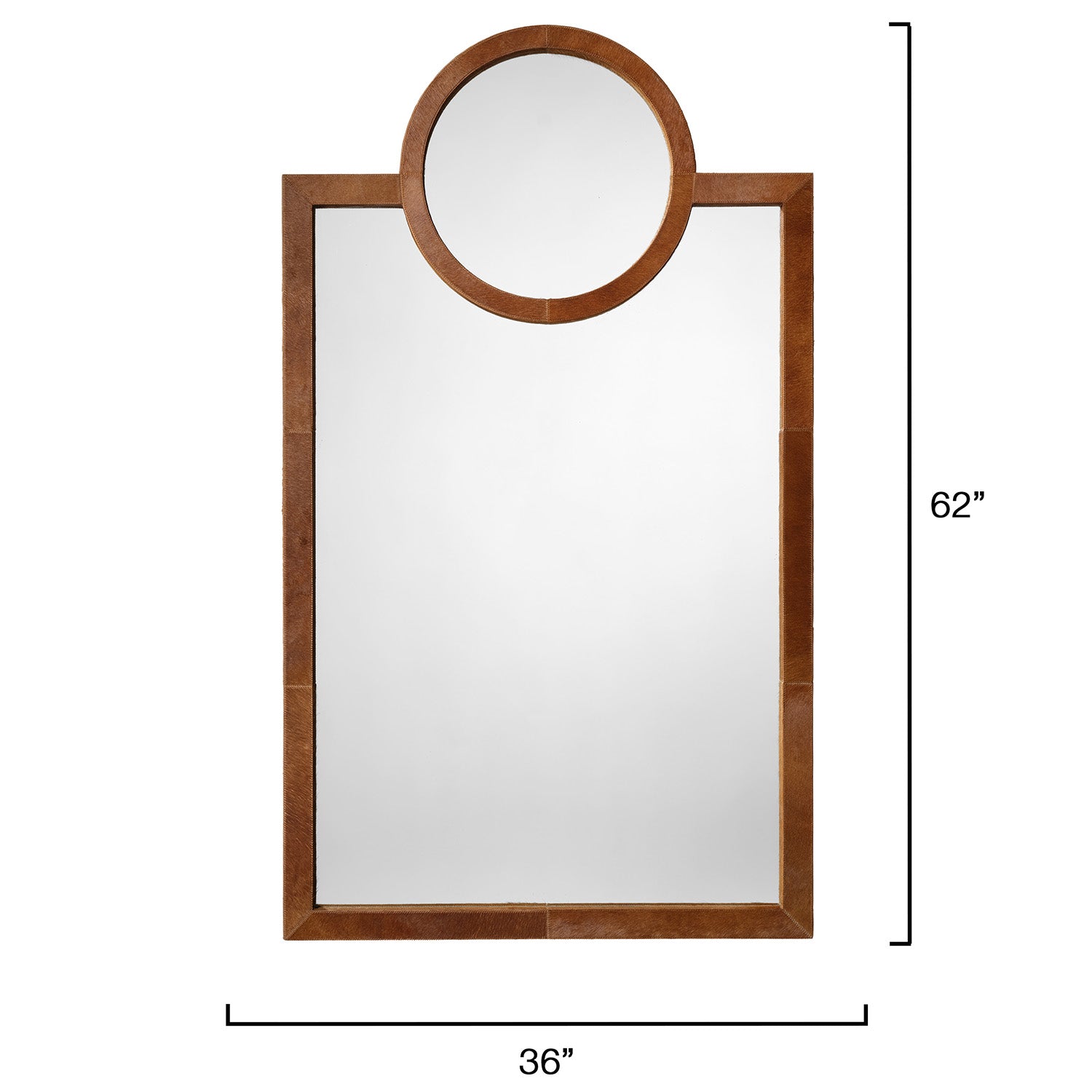 Jamie Young Keystone Saddle Hide Wall Mirror