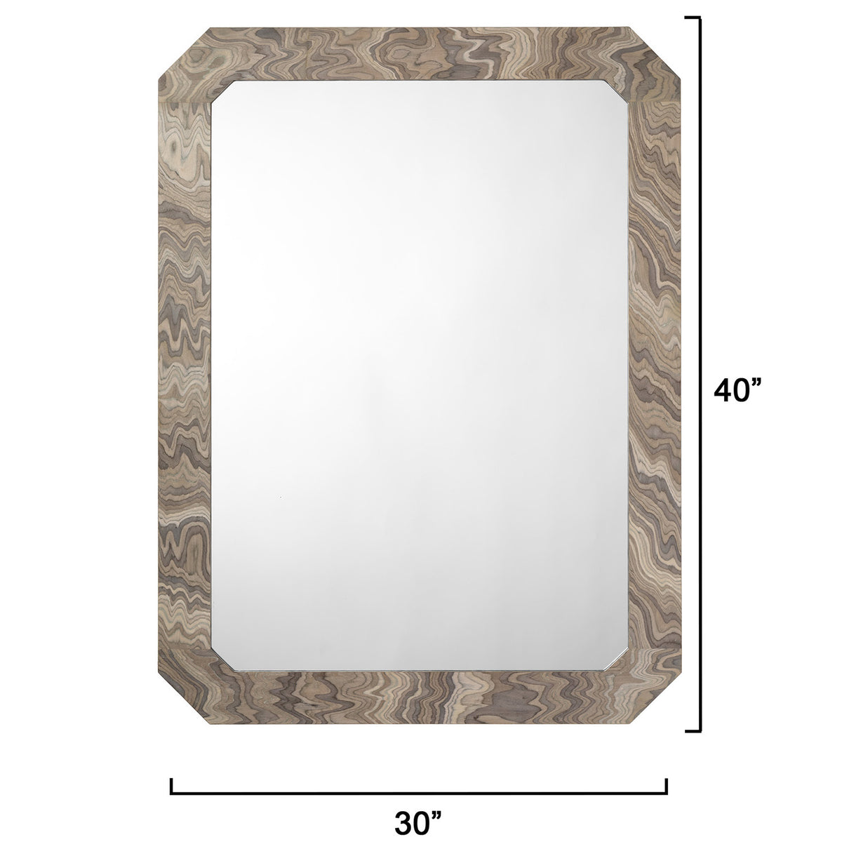 Jamie Young Ravine Sand Grey Veneer Wall Mirror
