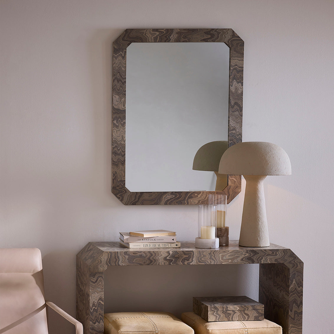 Jamie Young Papier Paper Mache Cream Table Lamp
