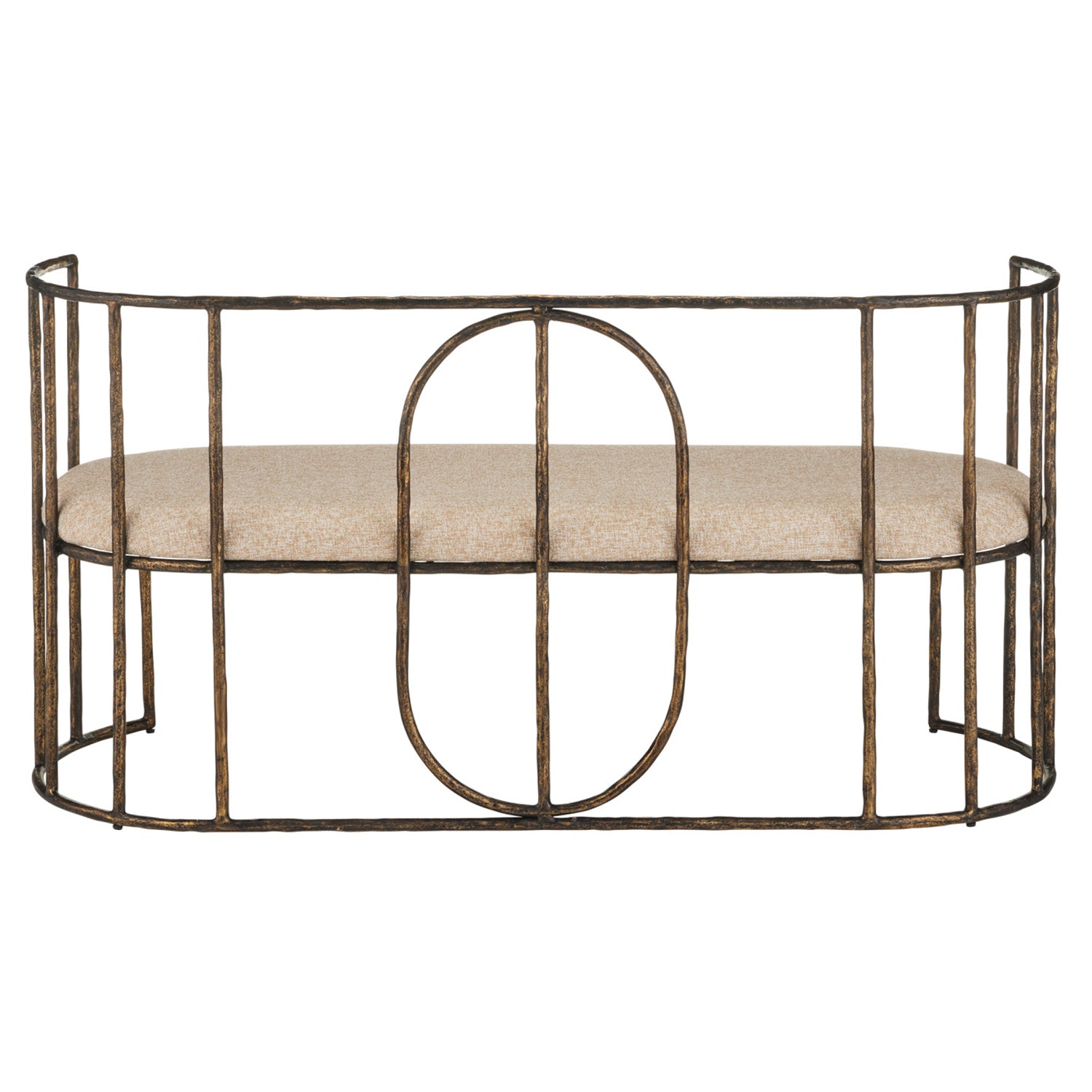Currey & Co Euclid Boucle Seashell Bench