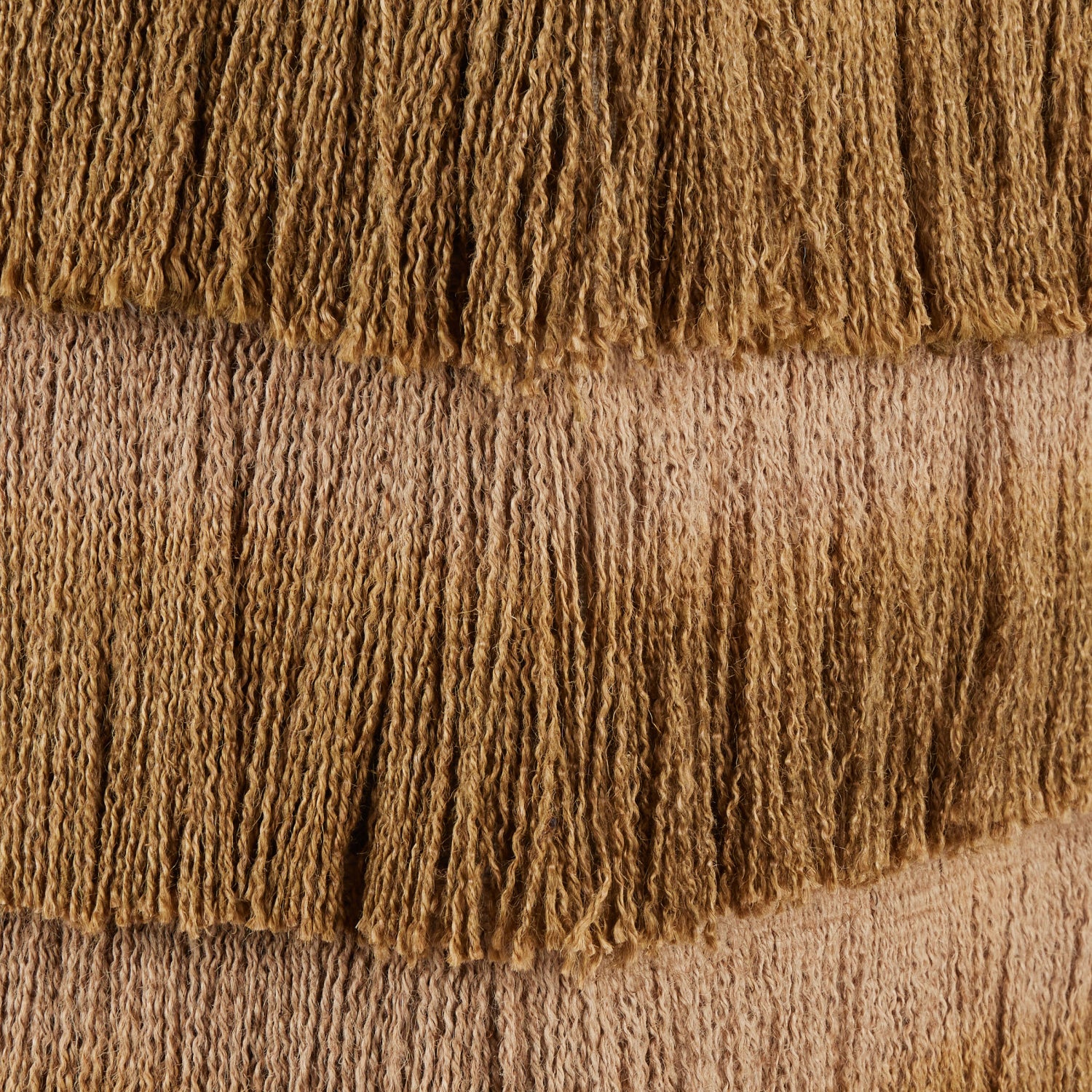Currey & Co Jute Bronze Fringe Ottoman