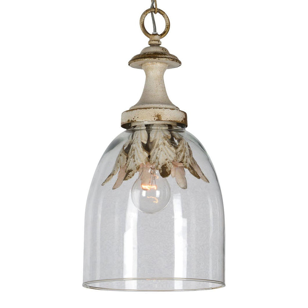 Forty West Camden 1 Light Pendant, Cottage White Metal, front view