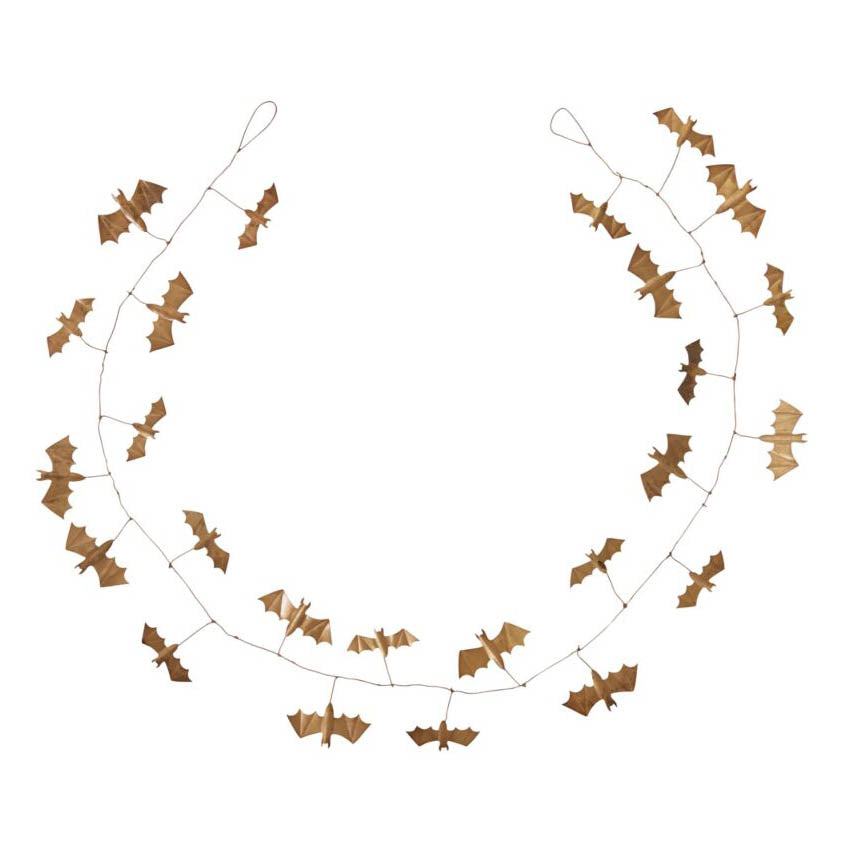 Winged Bat Gold Garland Set of 2