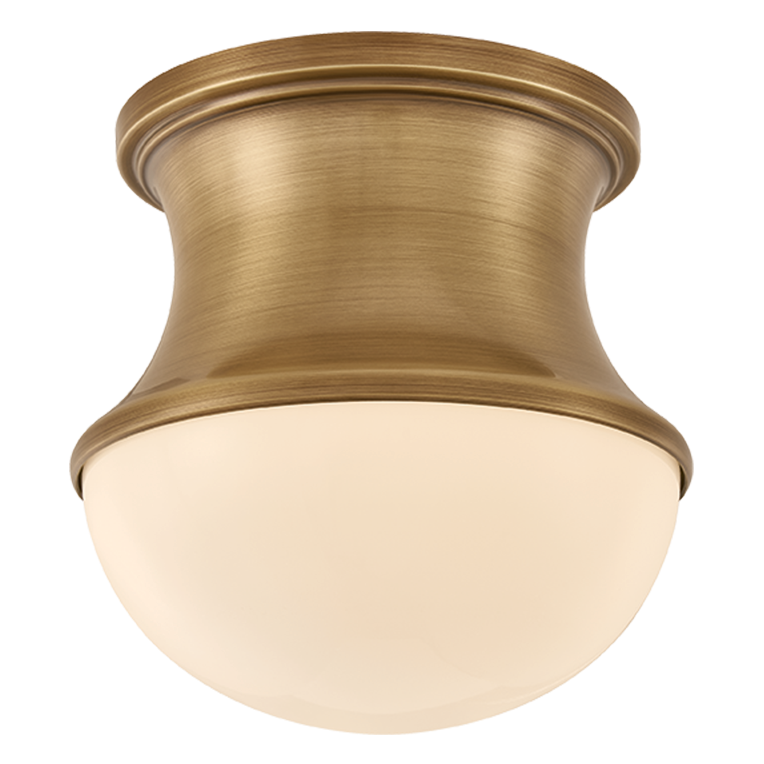 Hudson Valley Lighting Aldrich Flush Mount in Patina Brass, primary product view