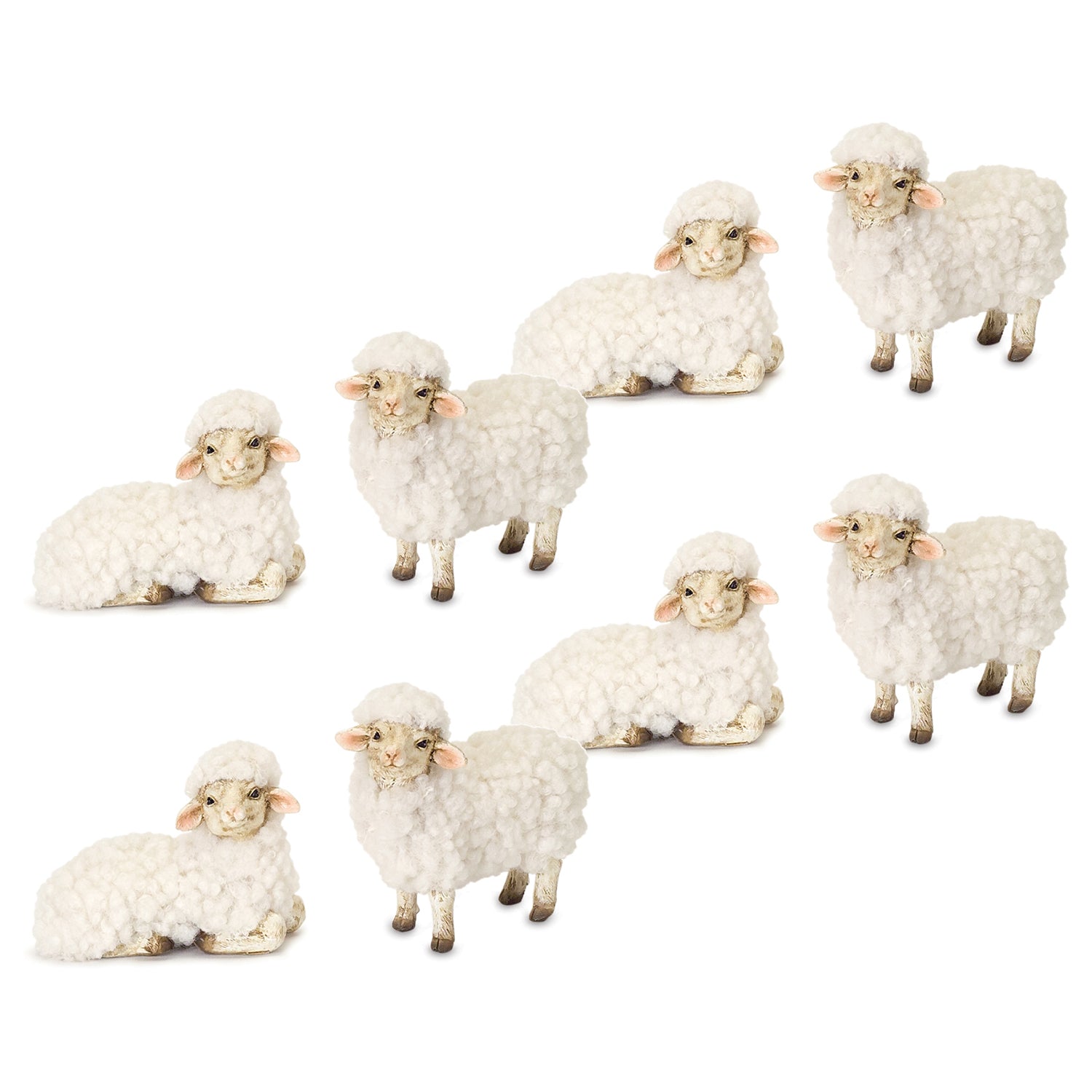 Happy Tabletop Sheep Figurine Set of 8