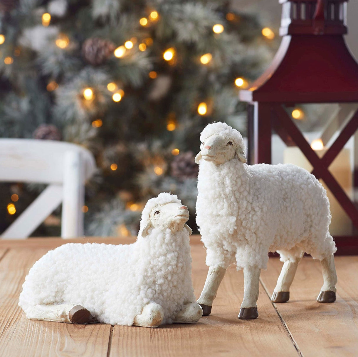 White Tabletop Sheep Figurine Set of 4