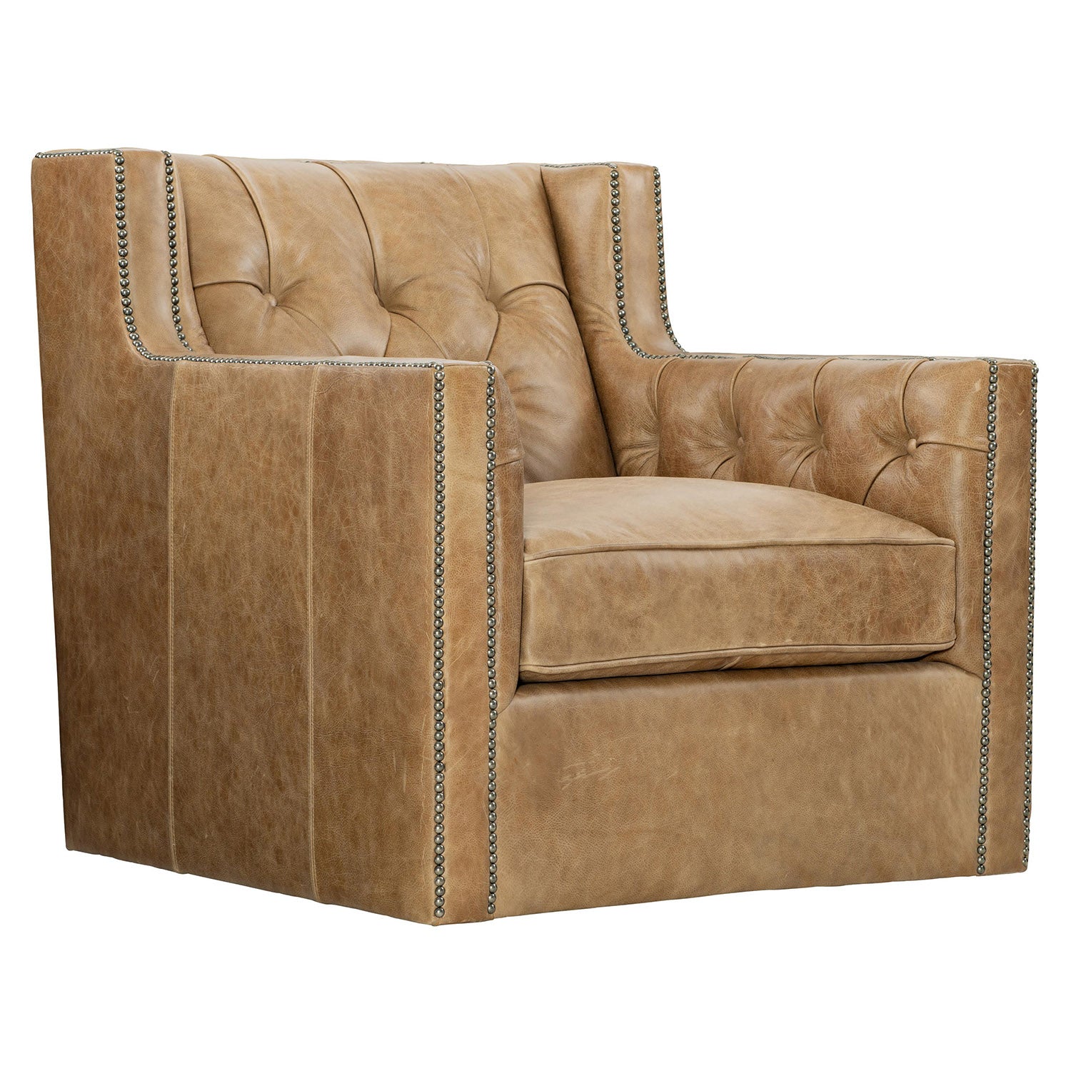 Bernhardt Living Candace Leather Swivel Chair