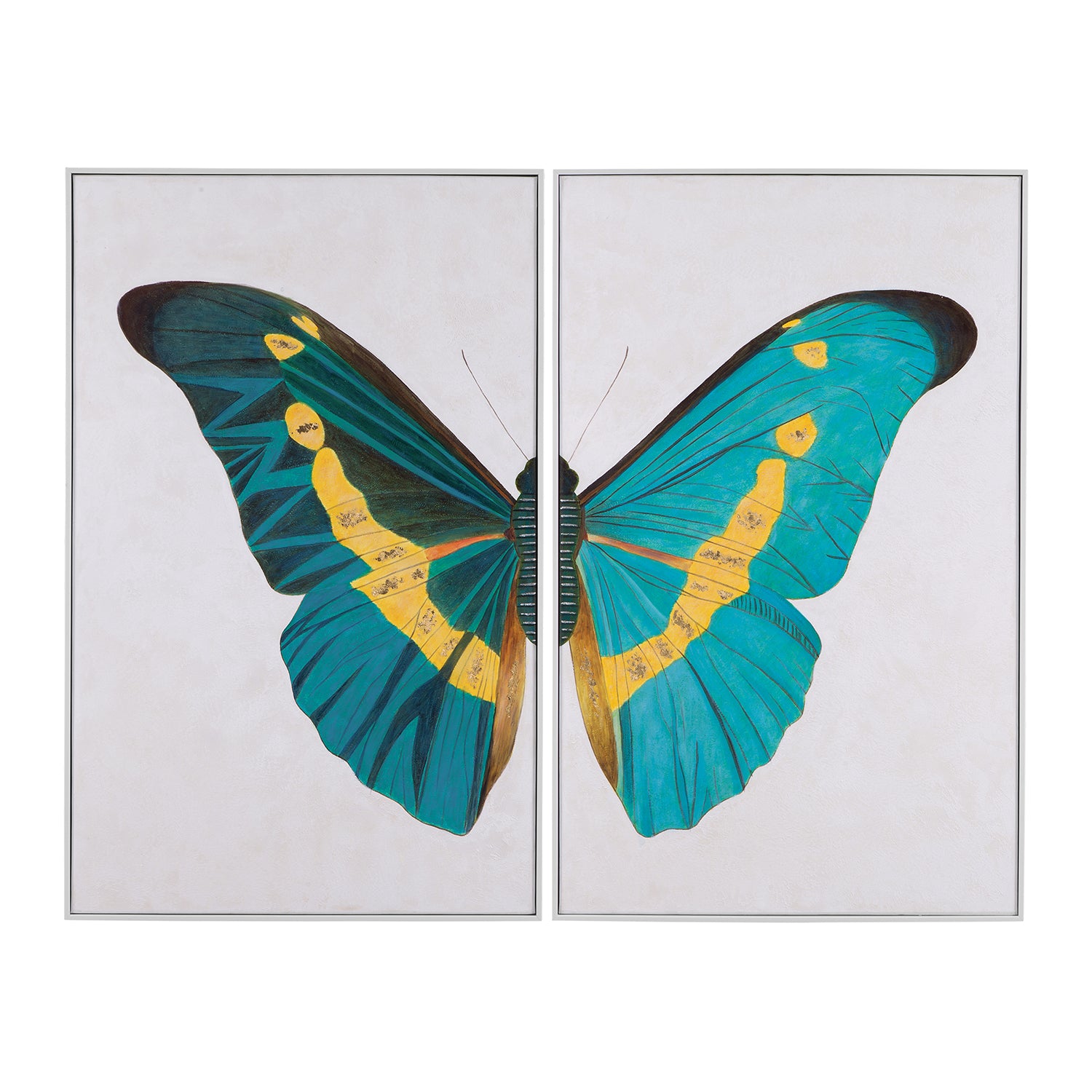 Bassett Mirror Butterfly Wings Framed Canvas Set of 2