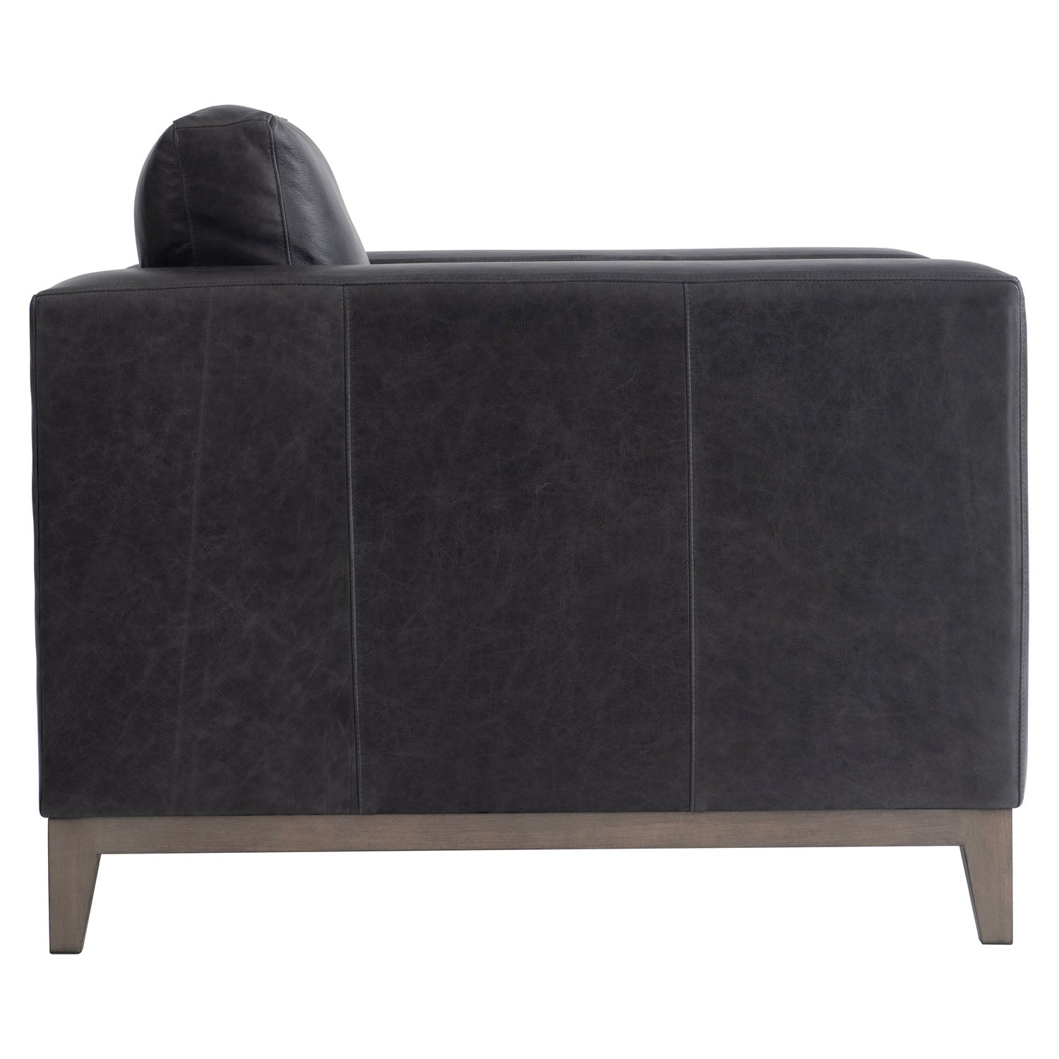 Noel Leather Chair in Grey, back view