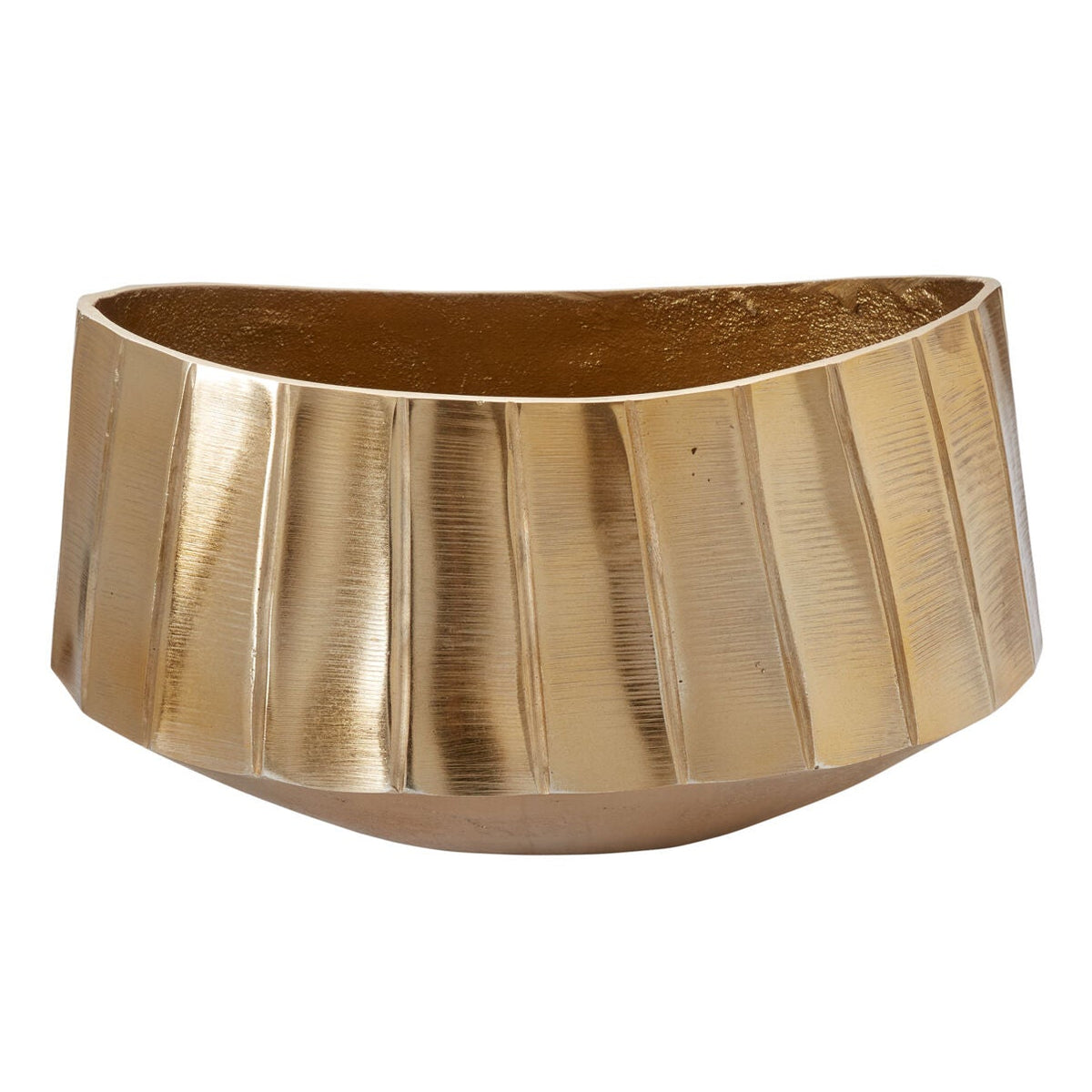 Helena Boat additional view, gold metal centerpiece bowl