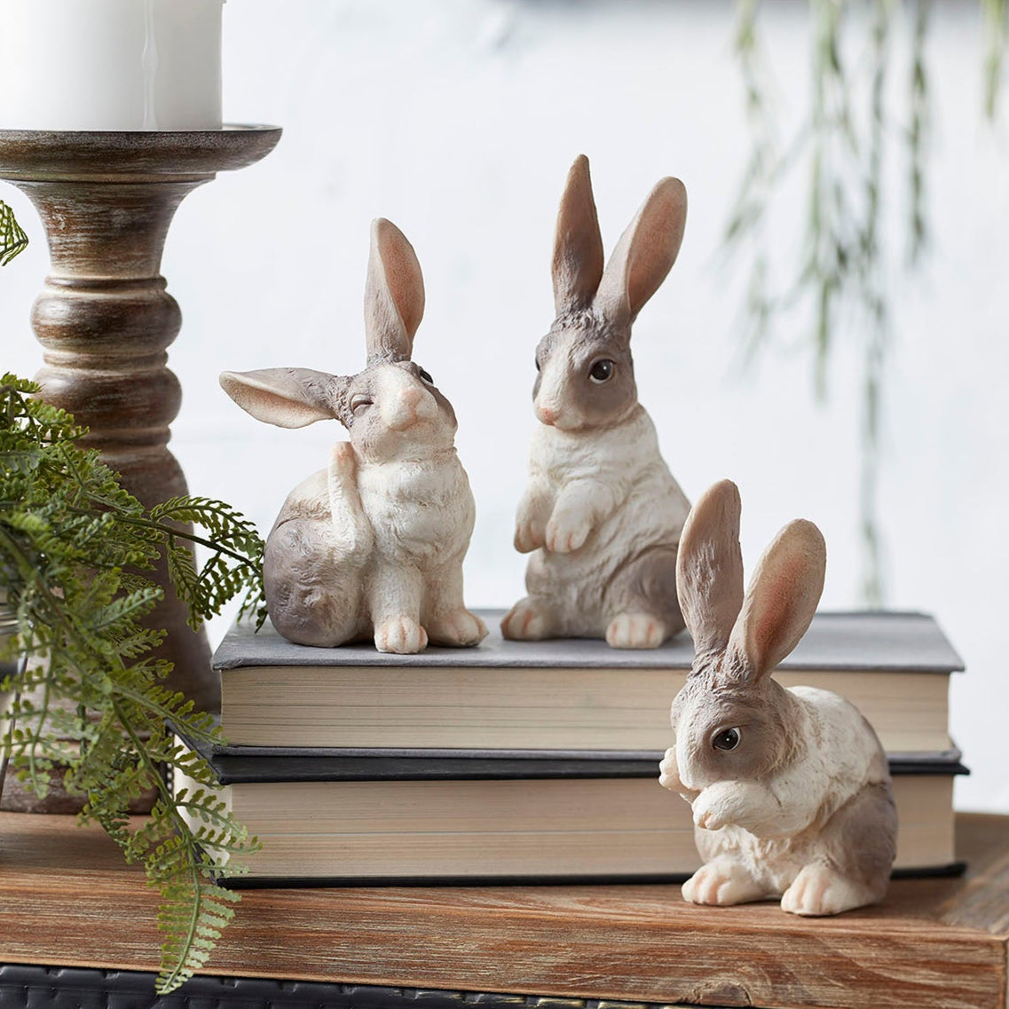 Long Ear Rabbit Figurine Set of 6
