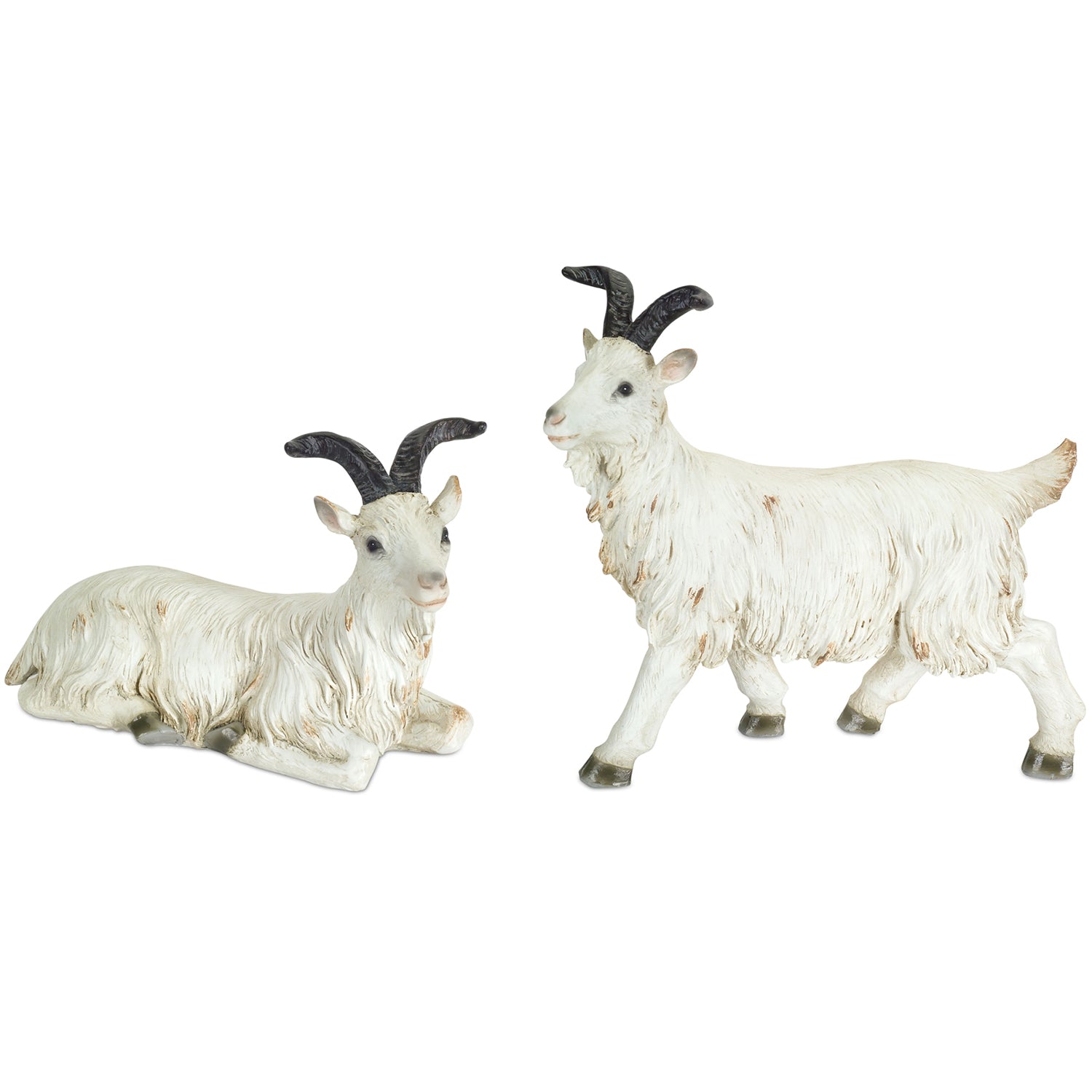 Rustic Mountain Goat Figurine Set of 2
