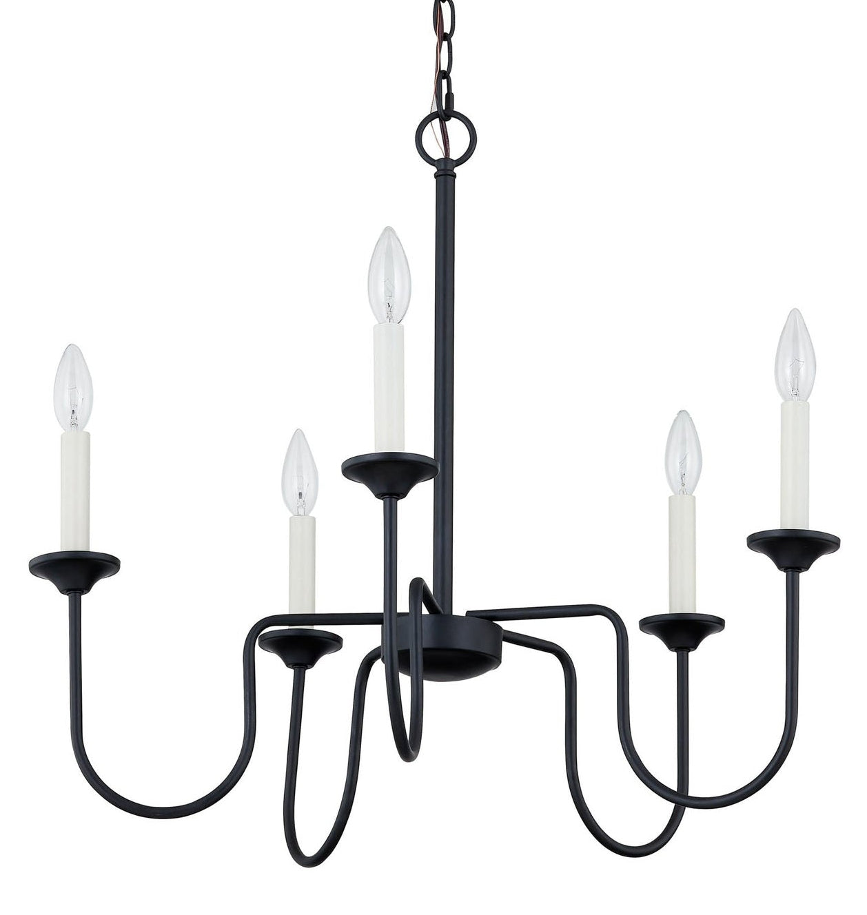 Forty West Barker Chandelier, Black Metal, front view
