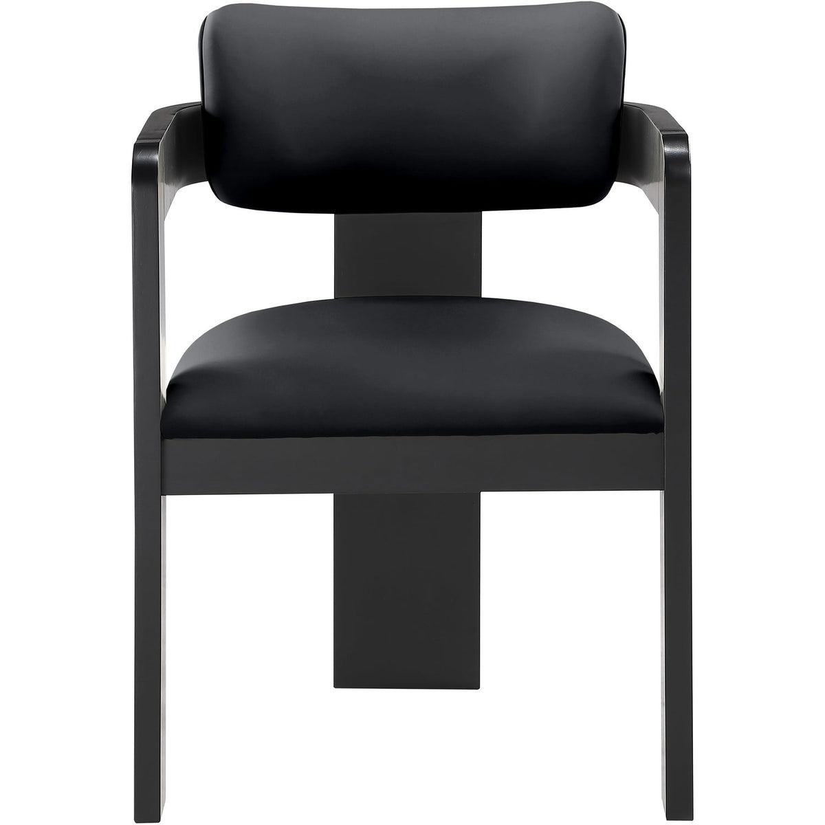 Sacha Black Vegan Leather Upholstered Dining Chair Set of 2