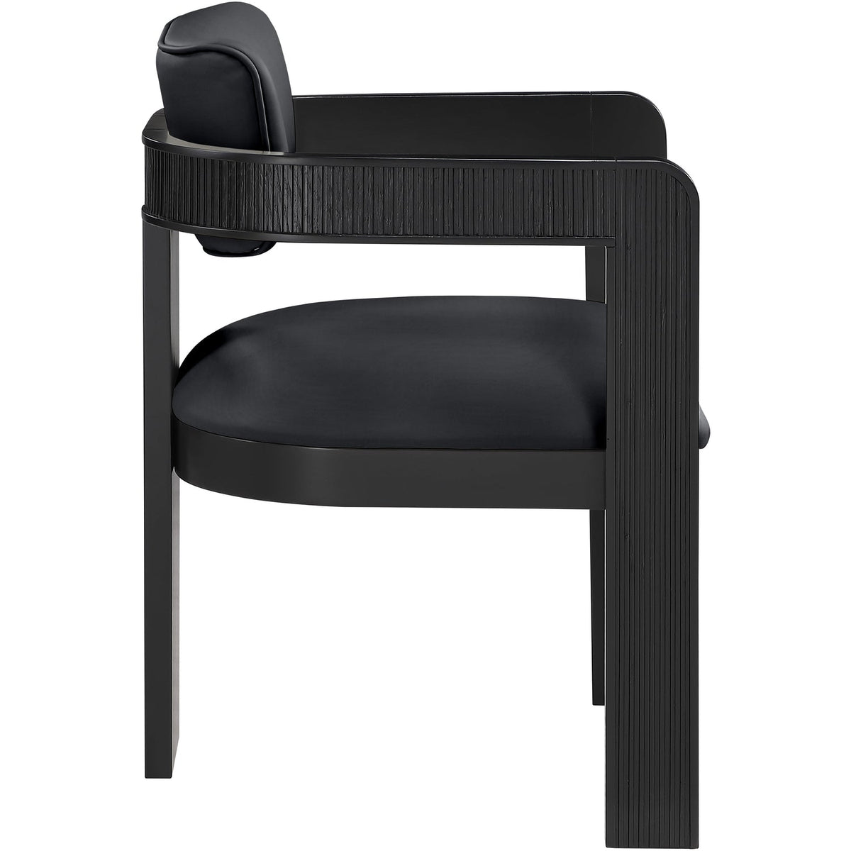 Sacha Black Vegan Leather Upholstered Dining Chair Set of 2