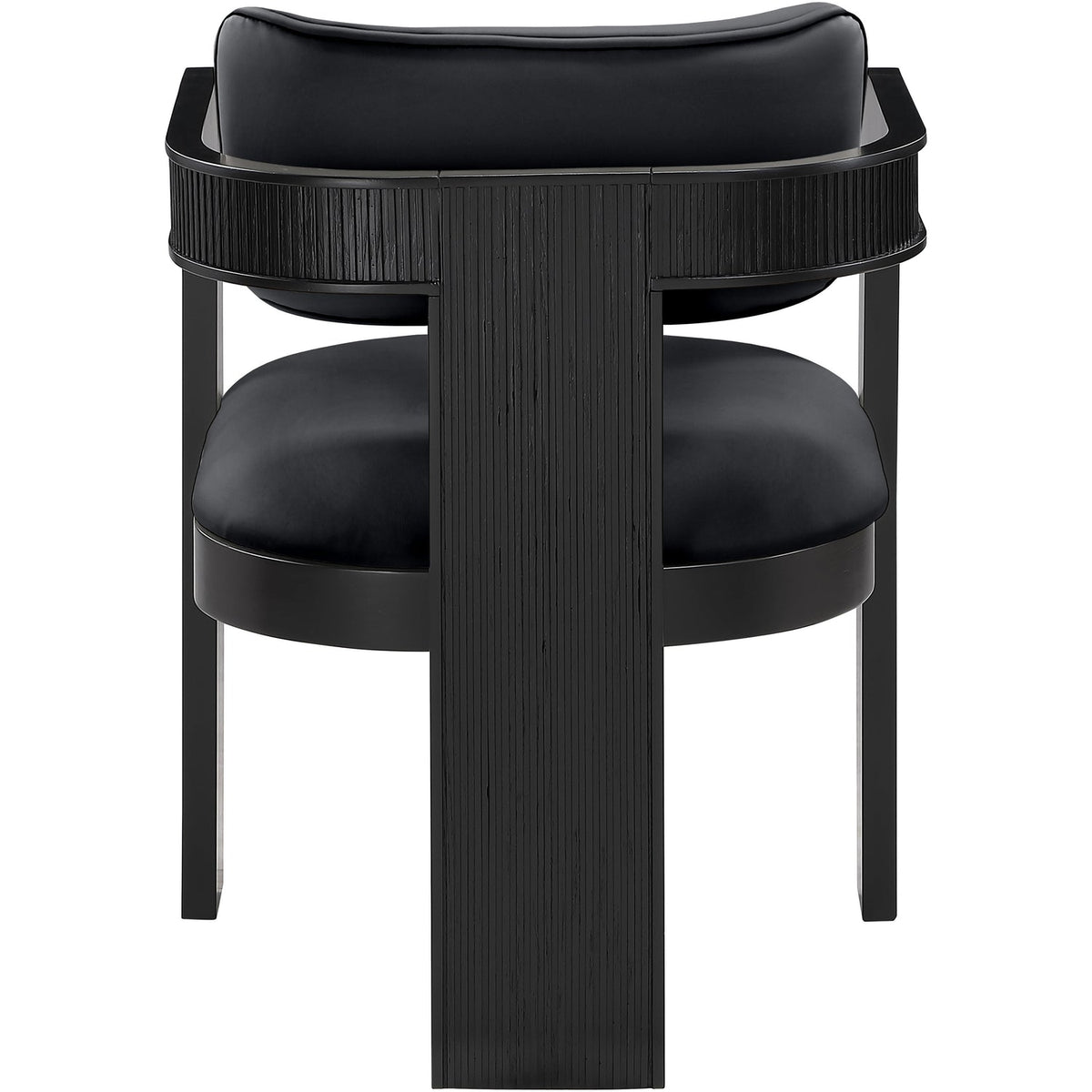 Sacha Black Vegan Leather Upholstered Dining Chair Set of 2