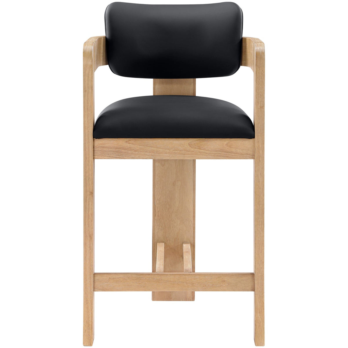 Sacha Black Vegan Leather Upholstered Counter Stool Set of 2