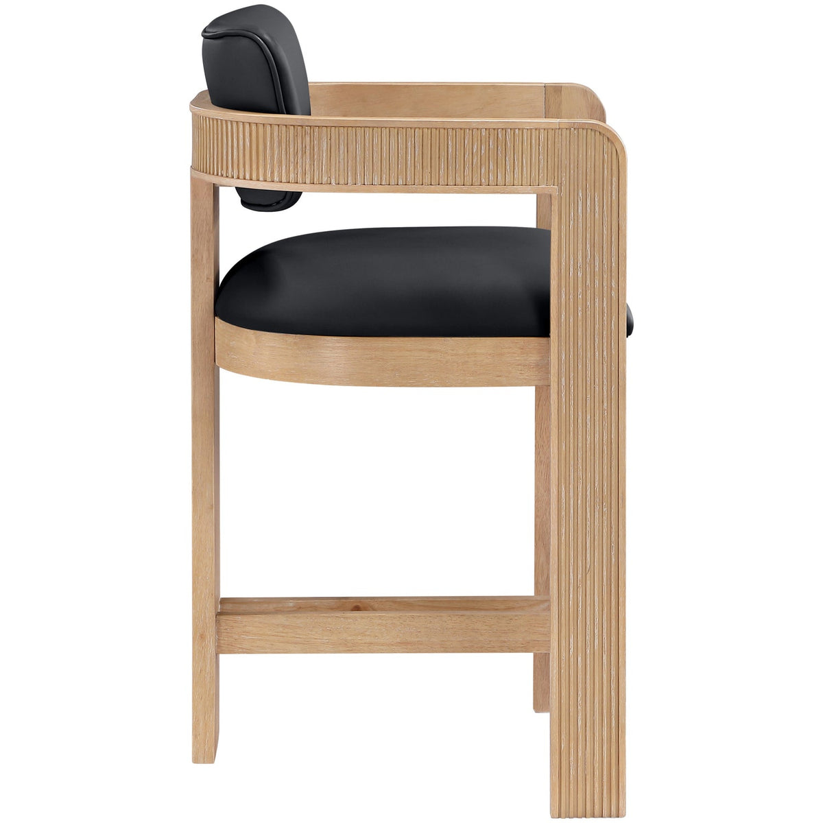 Sacha Black Vegan Leather Upholstered Counter Stool Set of 2